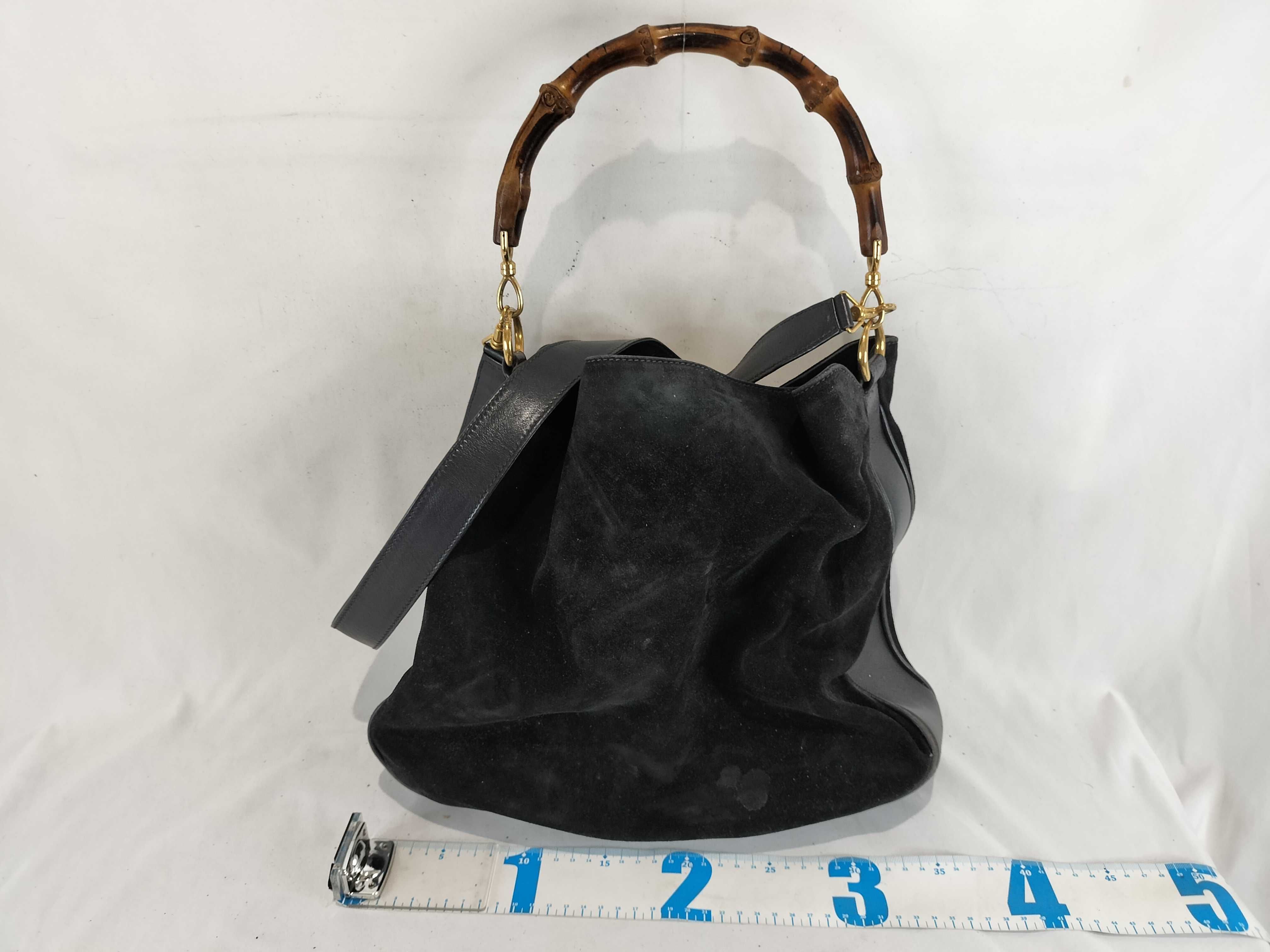Bamboo Velour 2-Way Shoulder Bag (Internal deterioration present) — view 2