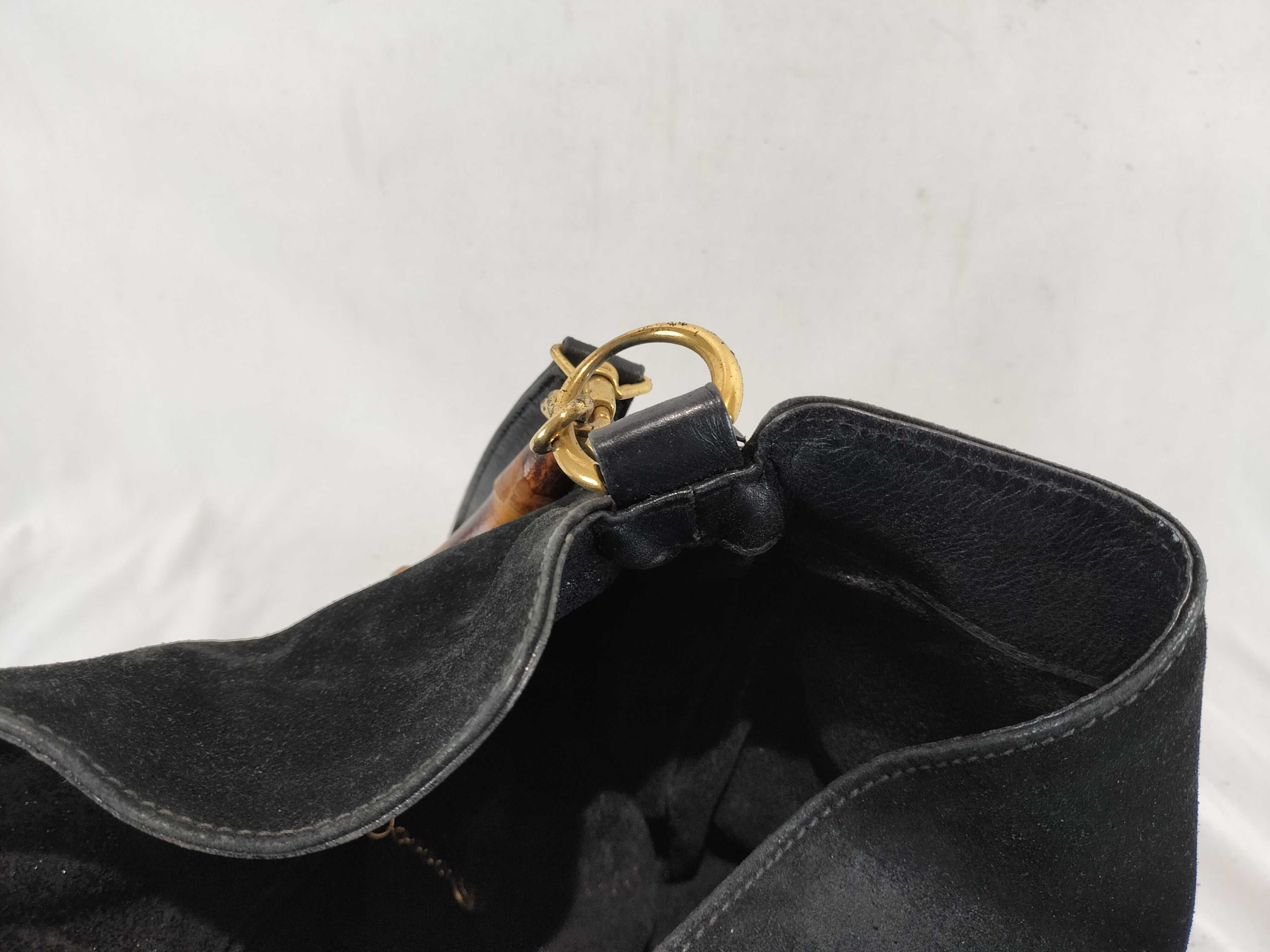 Bamboo Velour 2-Way Shoulder Bag (Internal deterioration present) — view 11