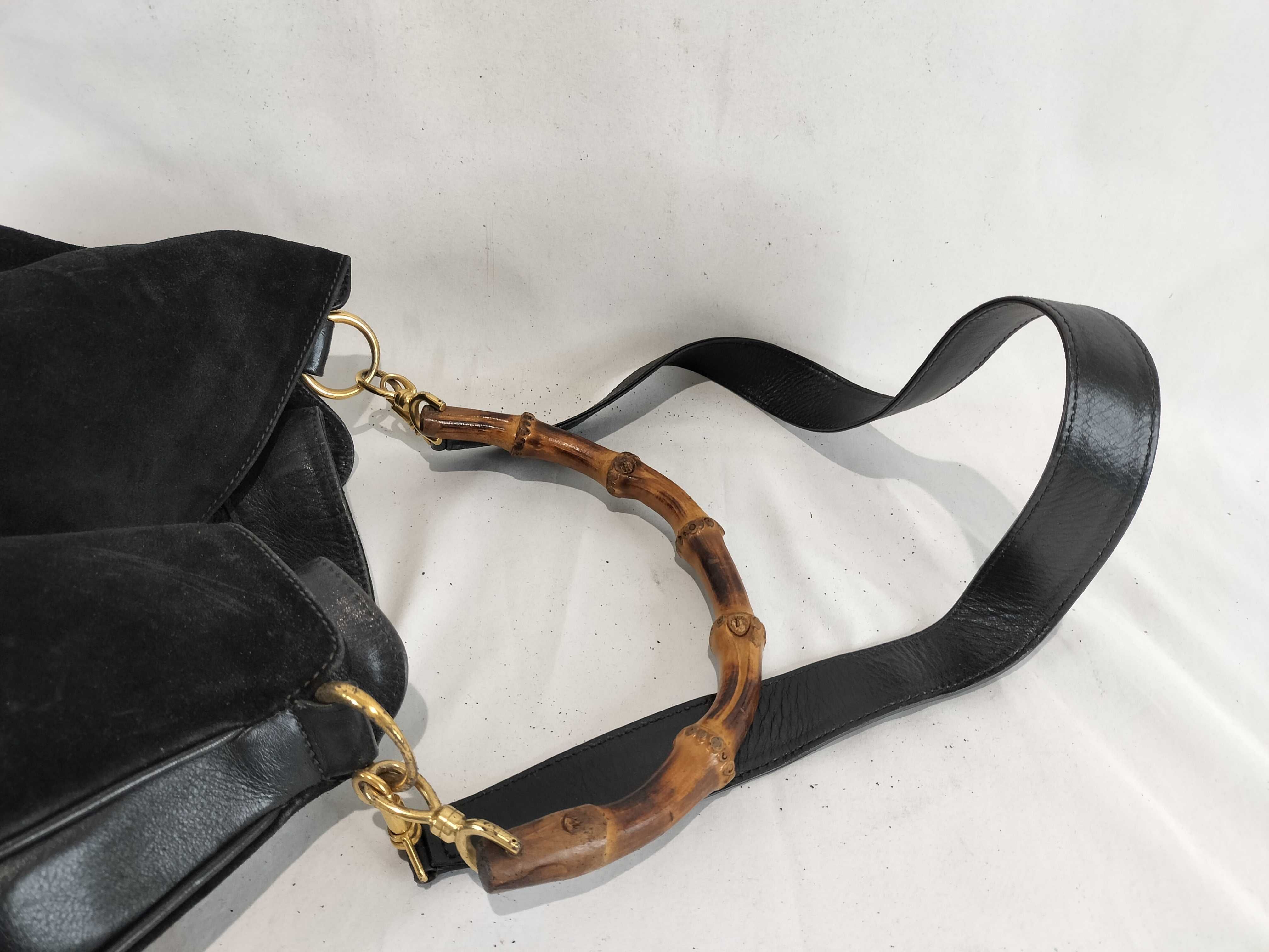 Bamboo Velour 2-Way Shoulder Bag (Internal deterioration present) — view 3
