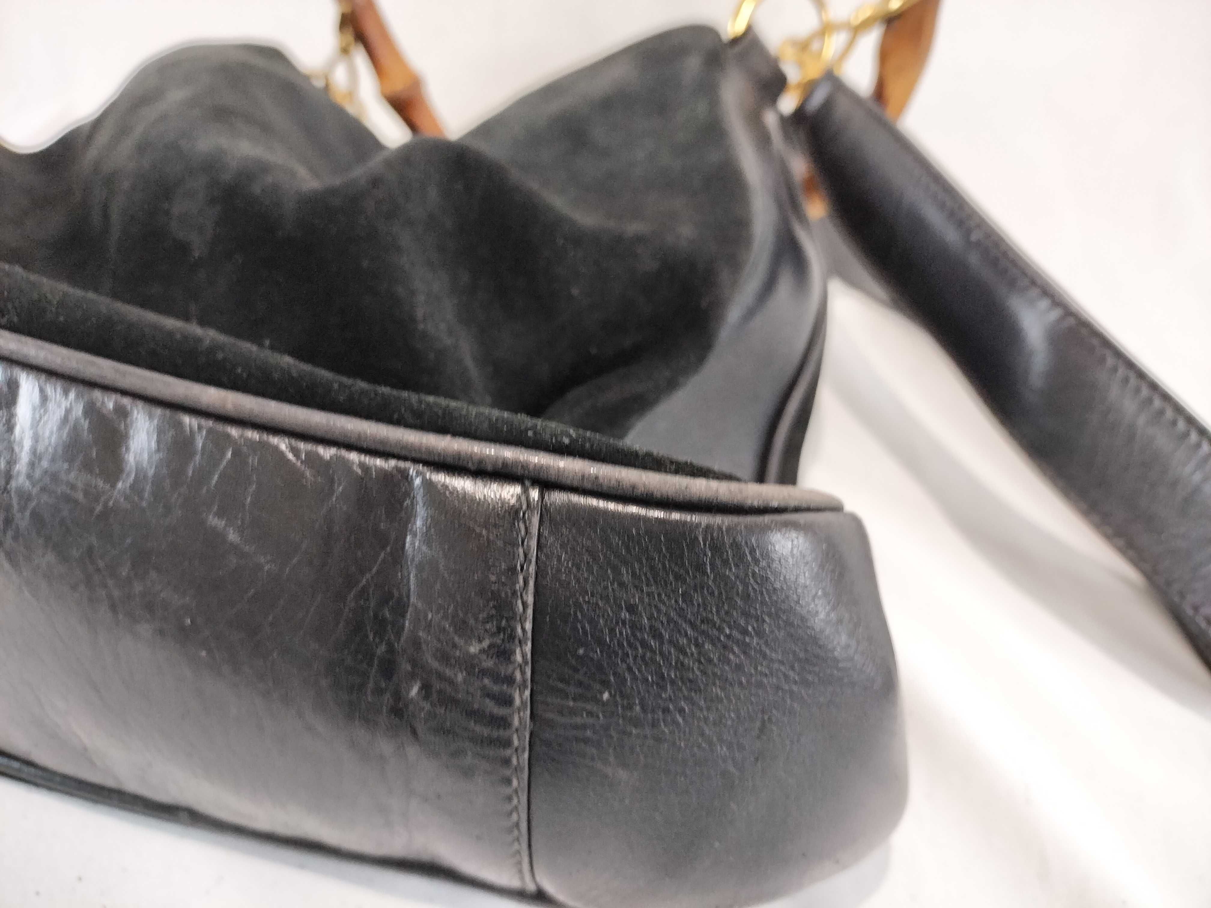 Bamboo Velour 2-Way Shoulder Bag (Internal deterioration present) — view 6