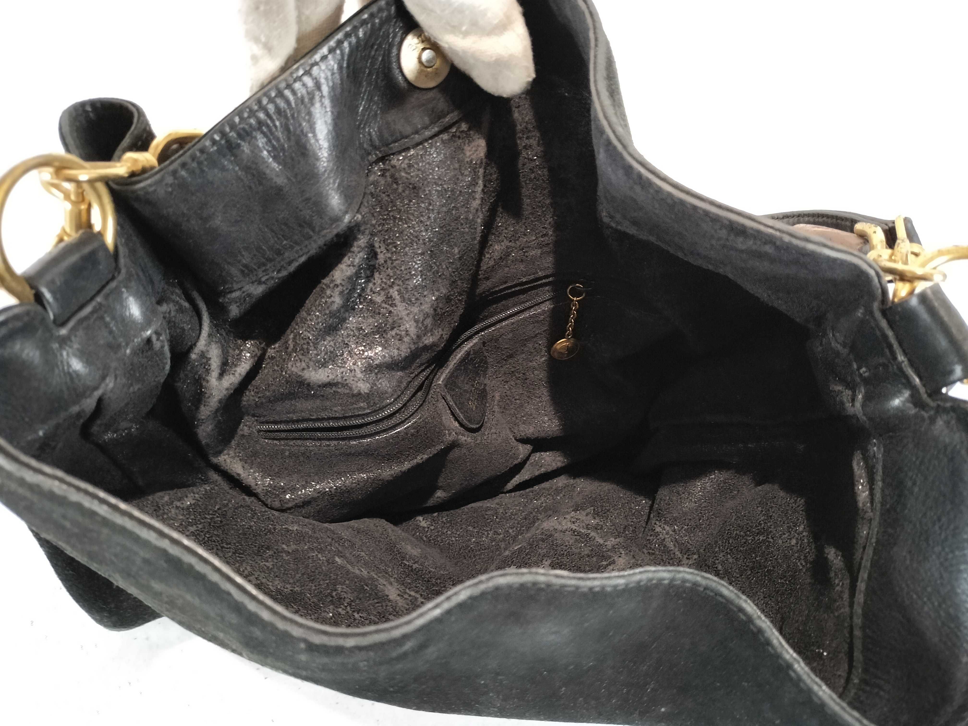 Bamboo Velour 2-Way Shoulder Bag (Internal deterioration present) — view 8