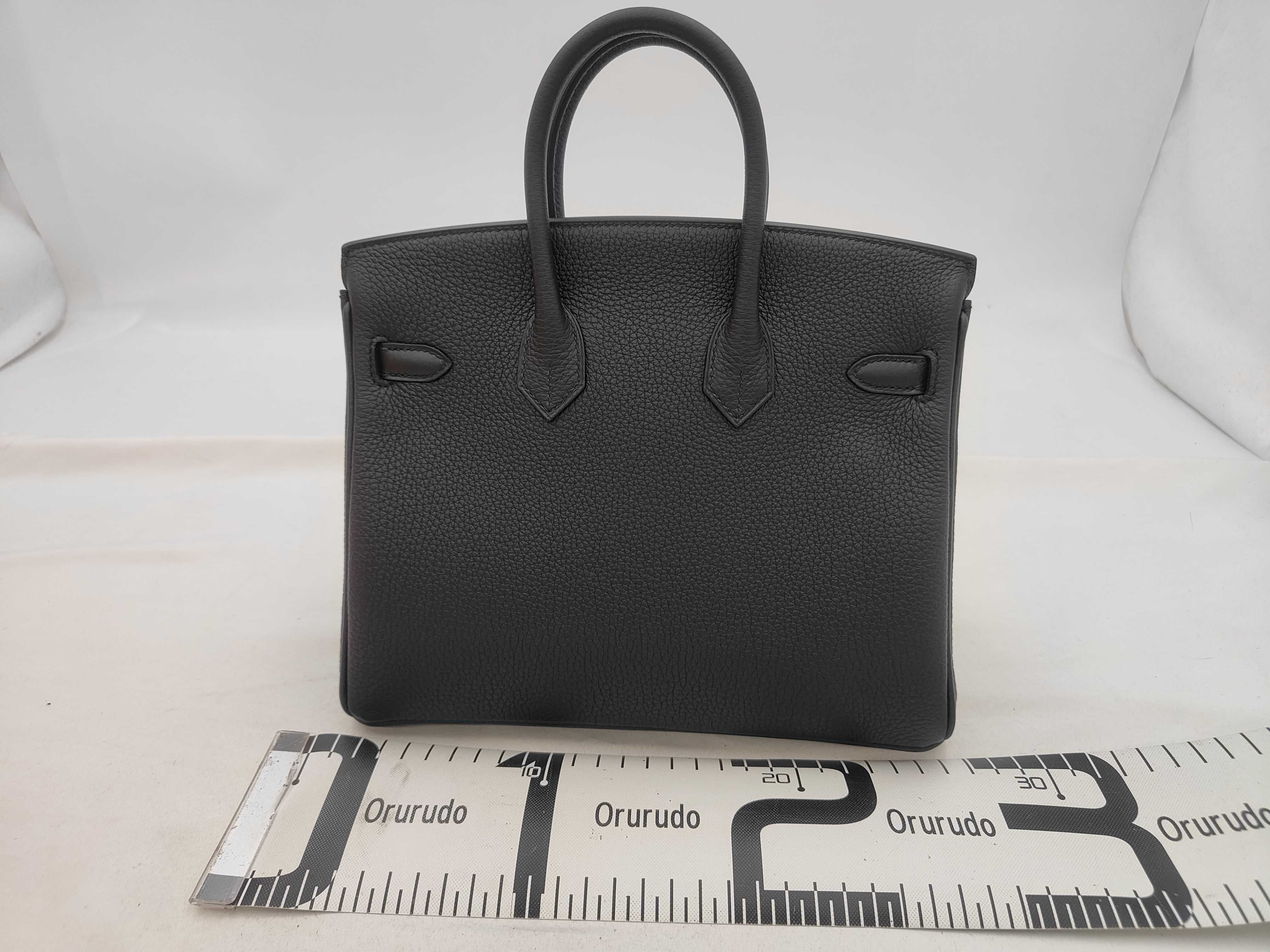 Birkin 25 Togo Leather, Black with Silver Hardware, K Stamp, Handbag — view 2