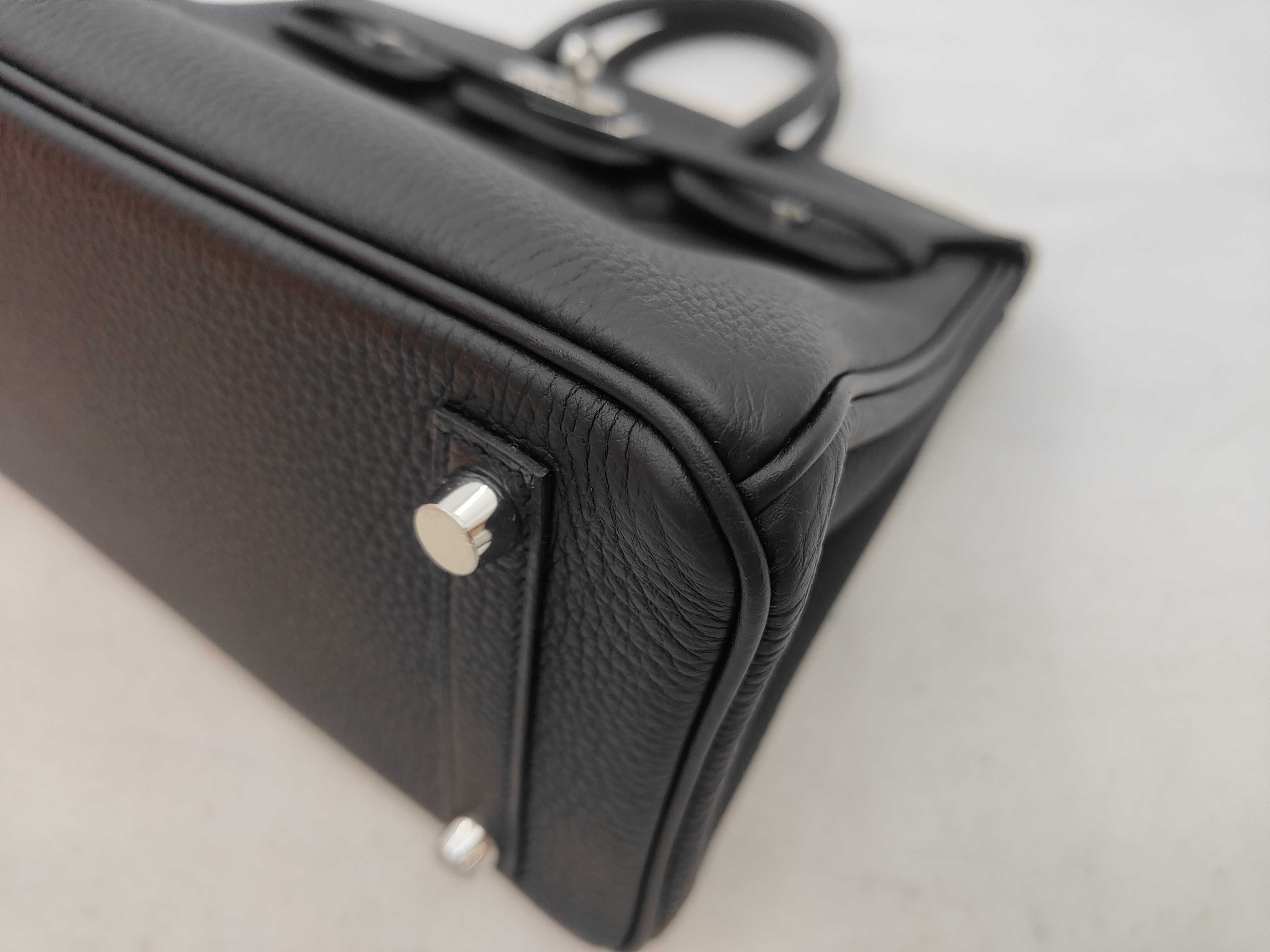 Birkin 25 Togo Leather, Black with Silver Hardware, K Stamp, Handbag — view 6