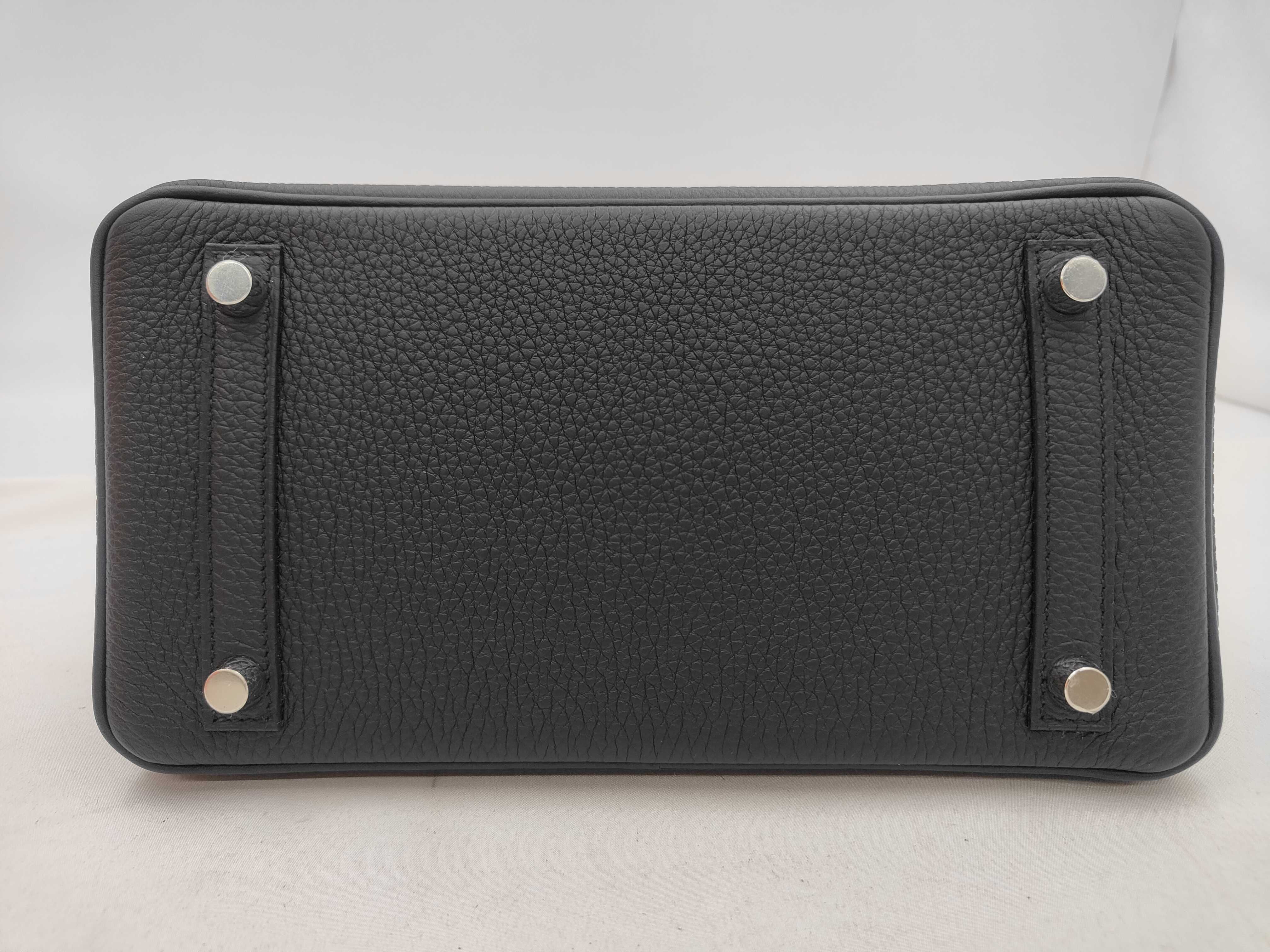 Birkin 25 Togo Leather, Black with Silver Hardware, K Stamp, Handbag — view 7
