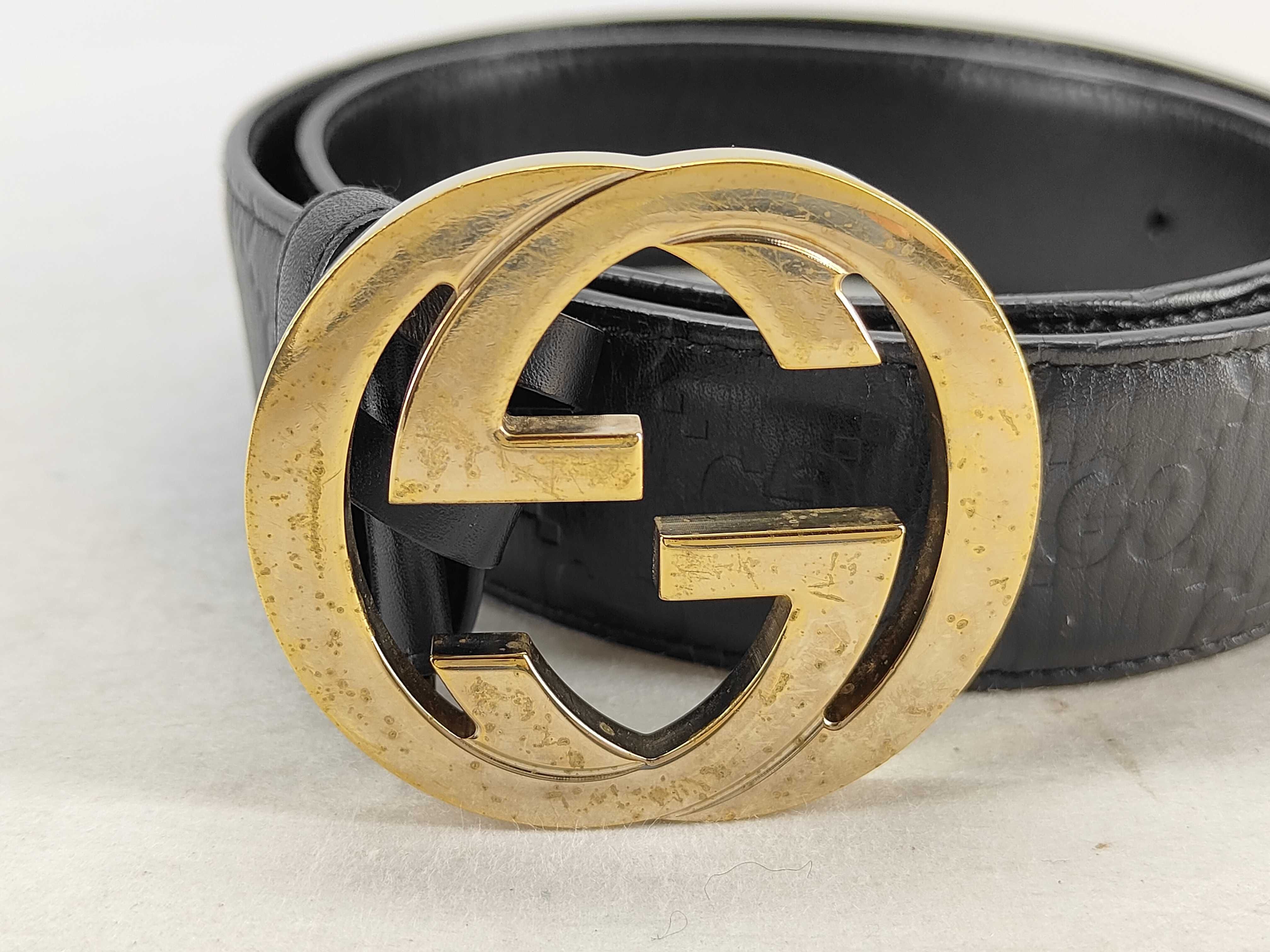 Interlocking G GG Pattern Leather Belt — view 2