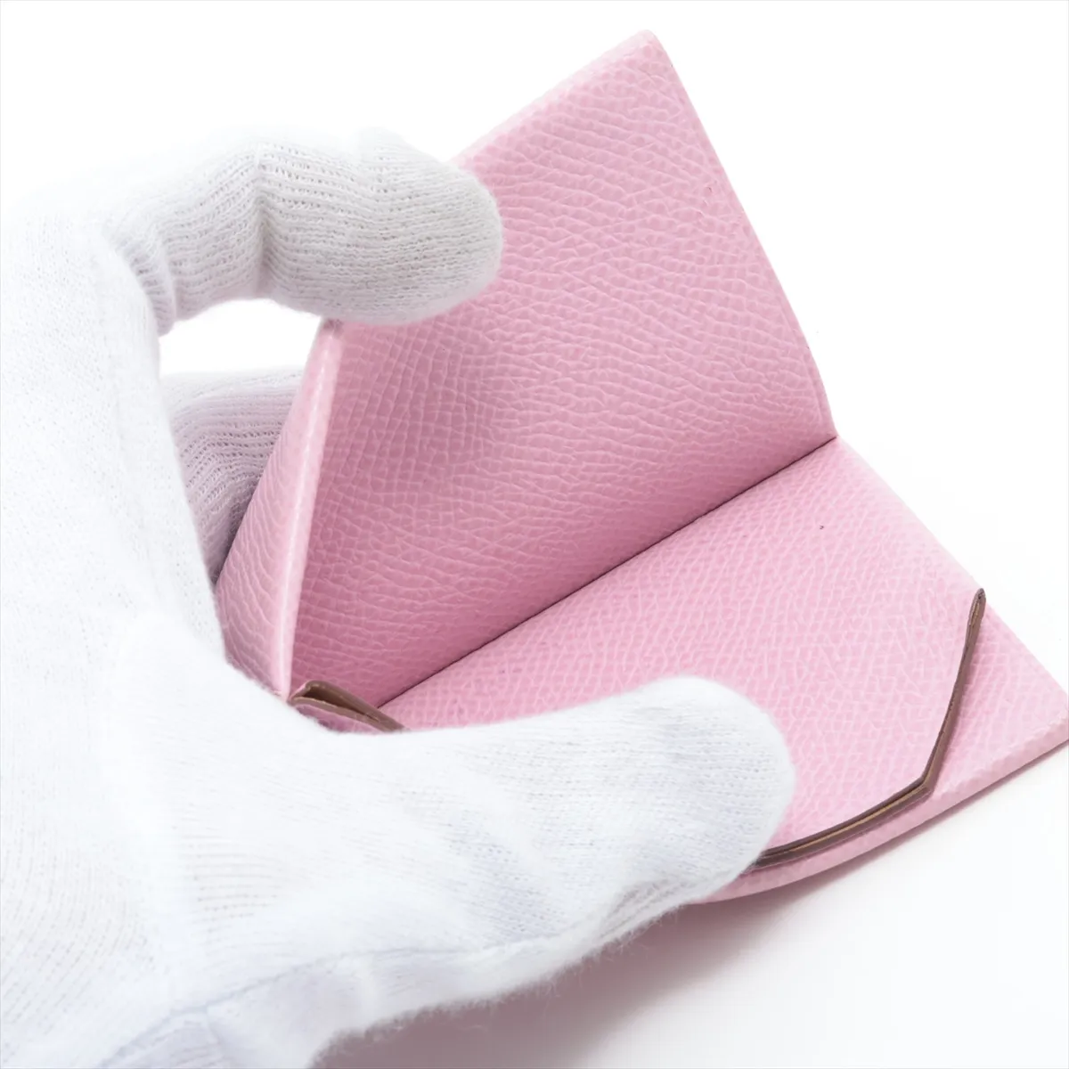 H Sellier Veau Epsom Card Case Pink U: 2022 — view 5
