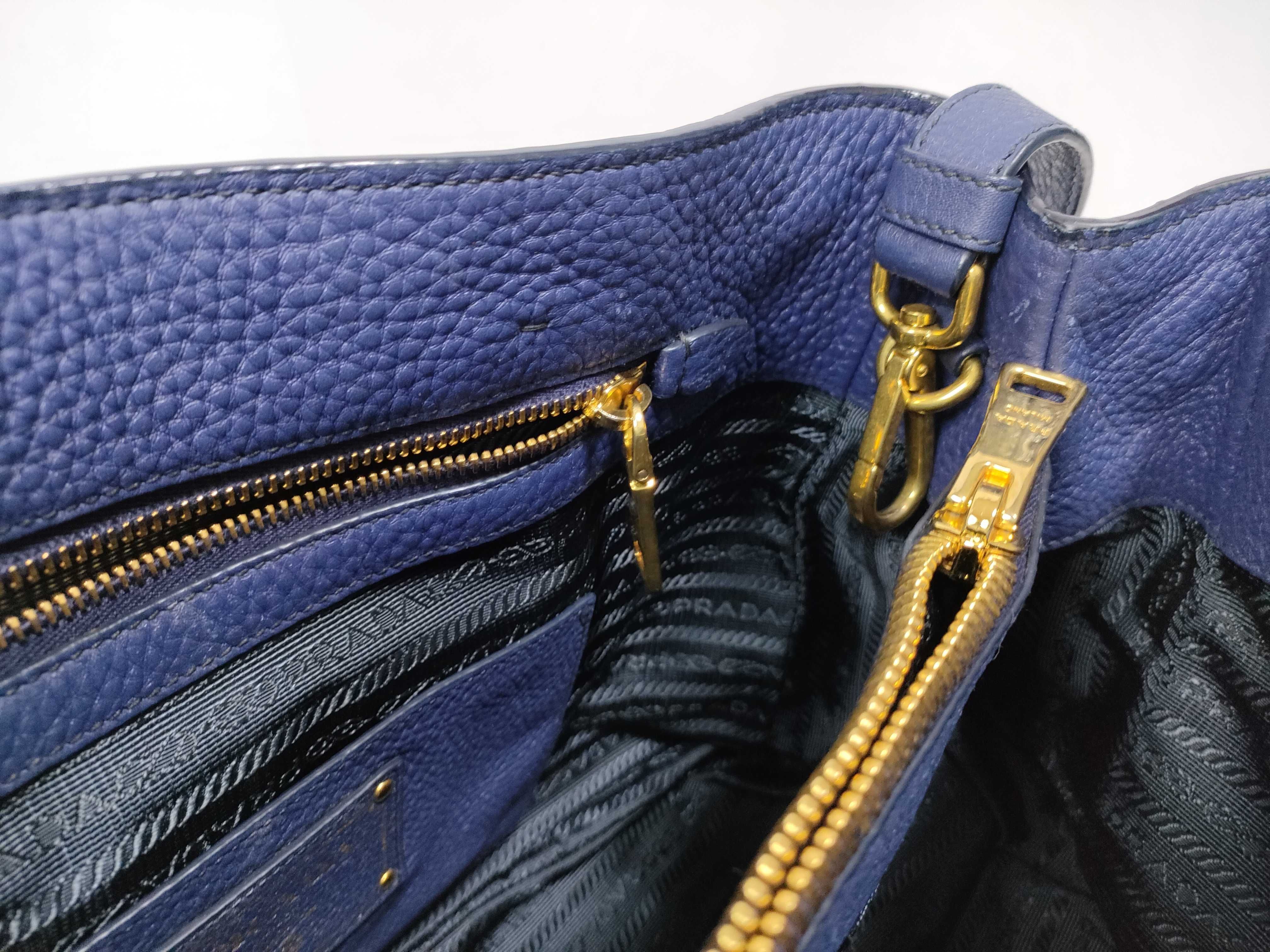 Vitello Daino Blue Handbag — view 12
