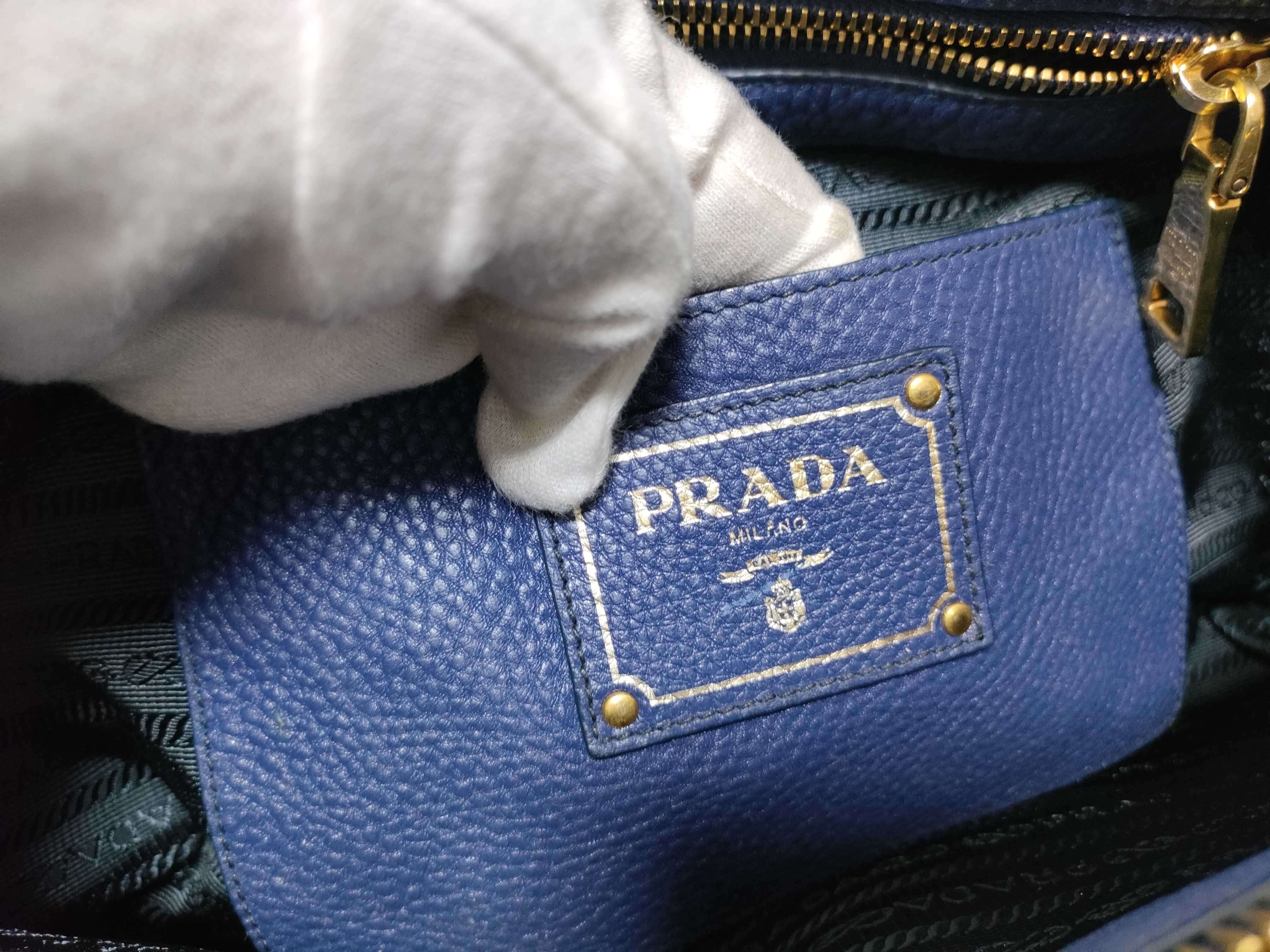 Vitello Daino Blue Handbag — view 14