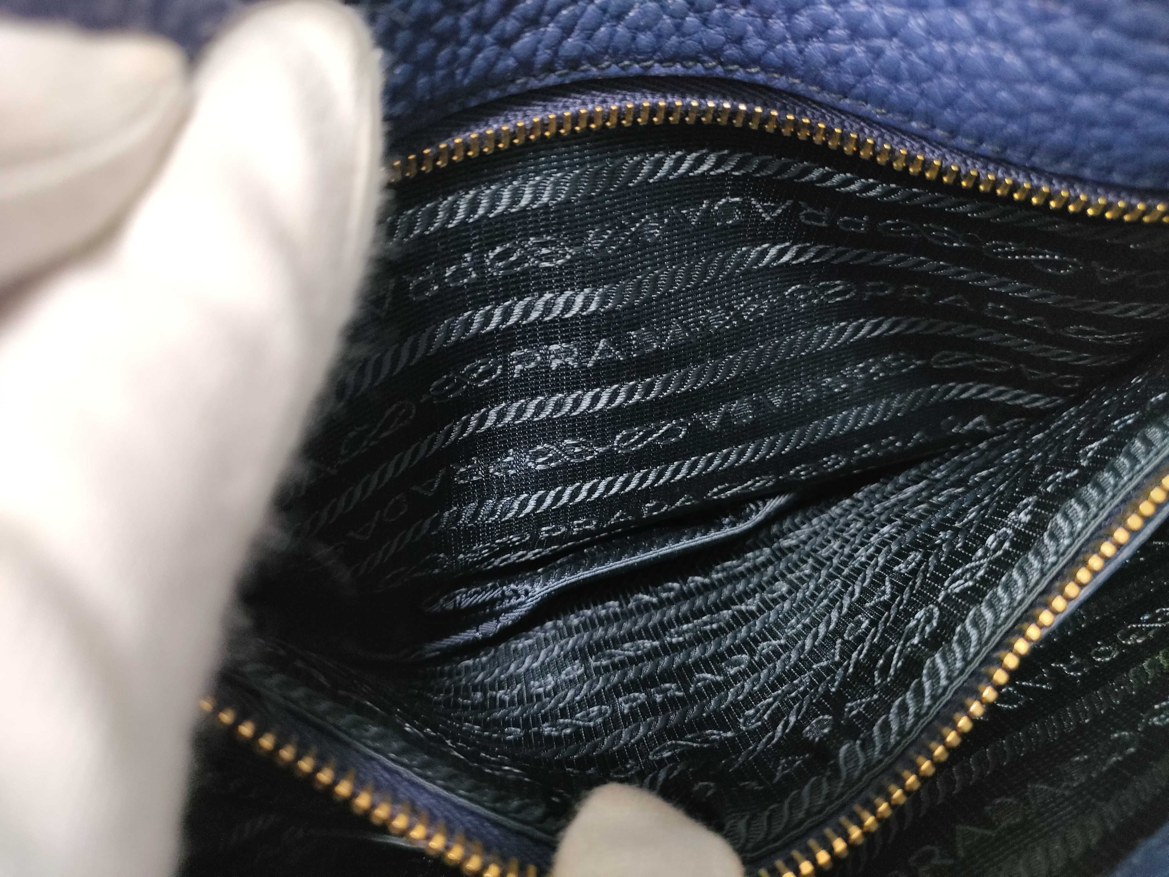 Vitello Daino Blue Handbag — view 15