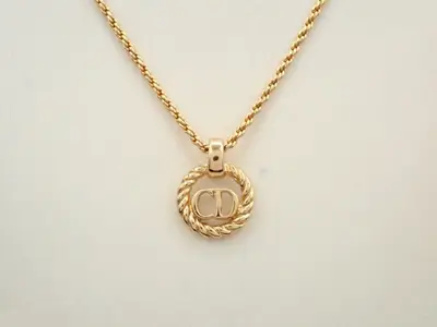 CD logo precious metal necklace/pendant, neck circumference approximately 45cm
