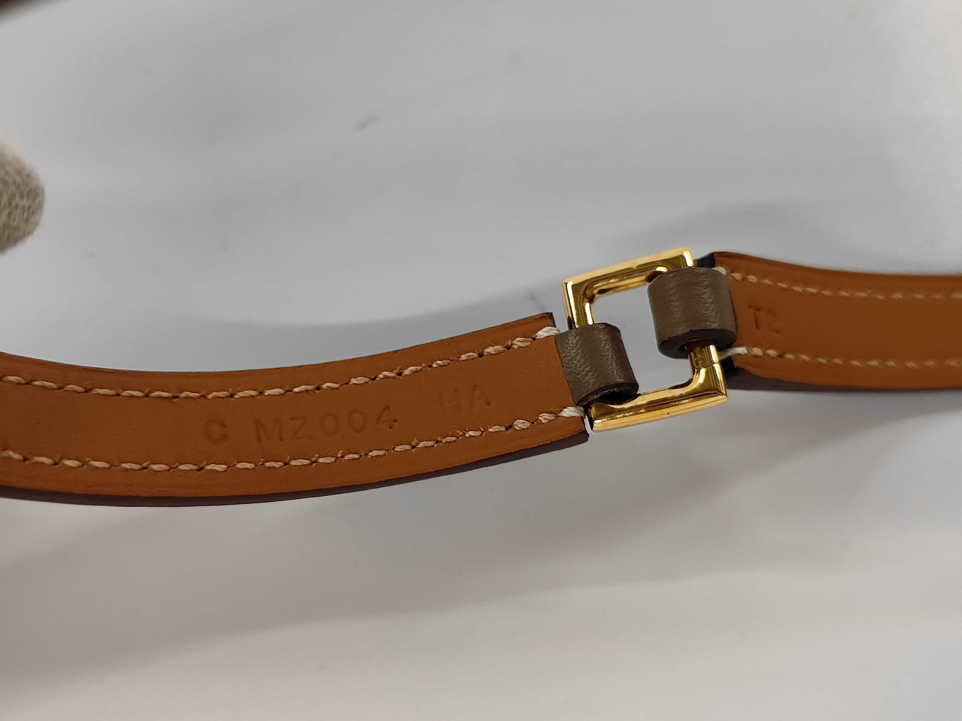Brown Calfskin Double Lauris C Stamp Bracelet/Bangle — view 8