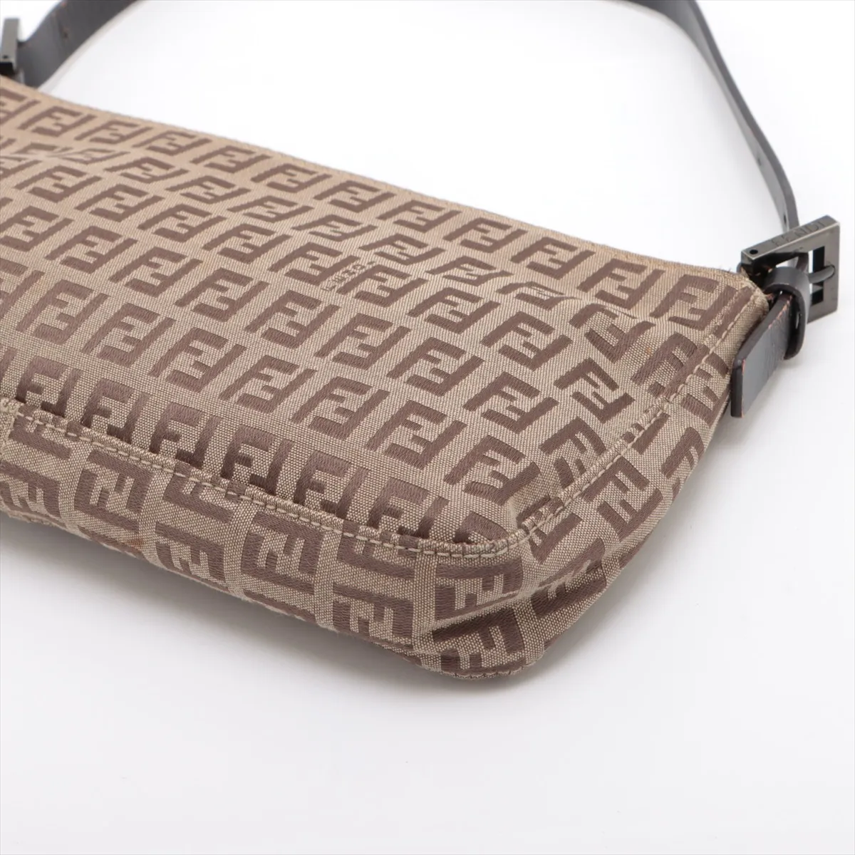 Zucchino Canvas x Leather Shoulder Bag Brown x Beige 8BR042 — view 3