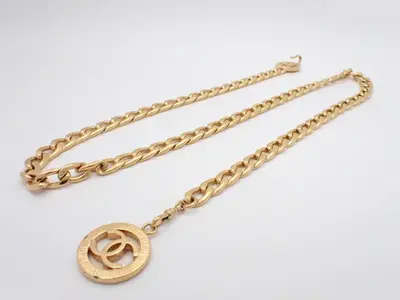 Coco Mark belt, gold, 86cm