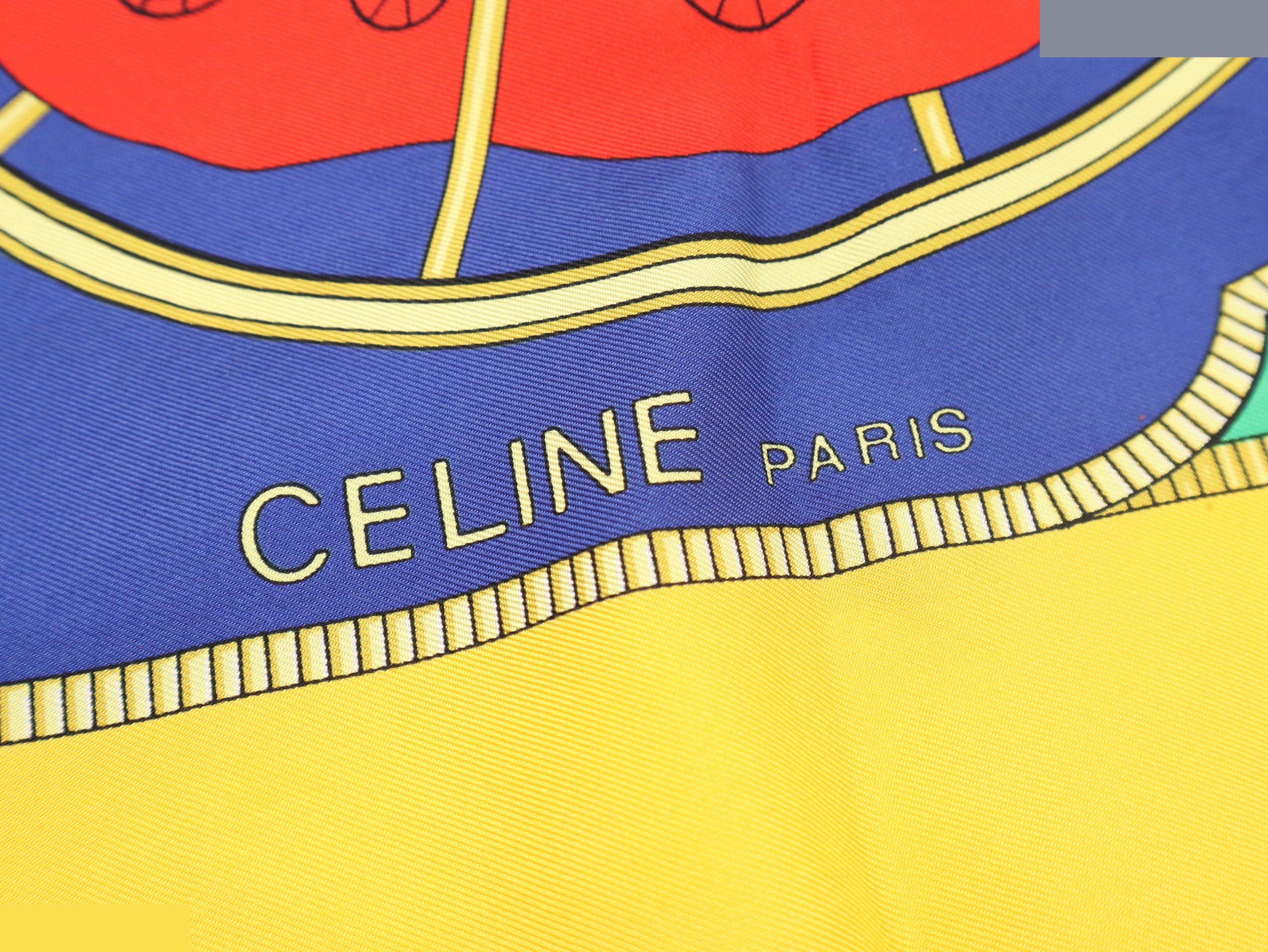 Silk scarf, all-over pattern, yellow — view 3