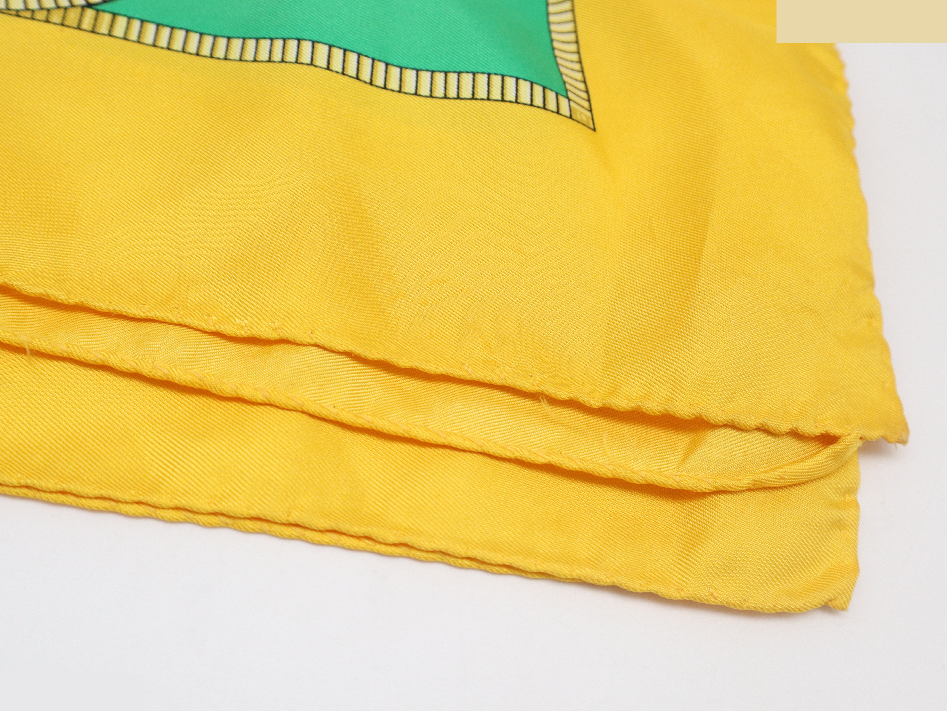 Silk scarf, all-over pattern, yellow — view 4