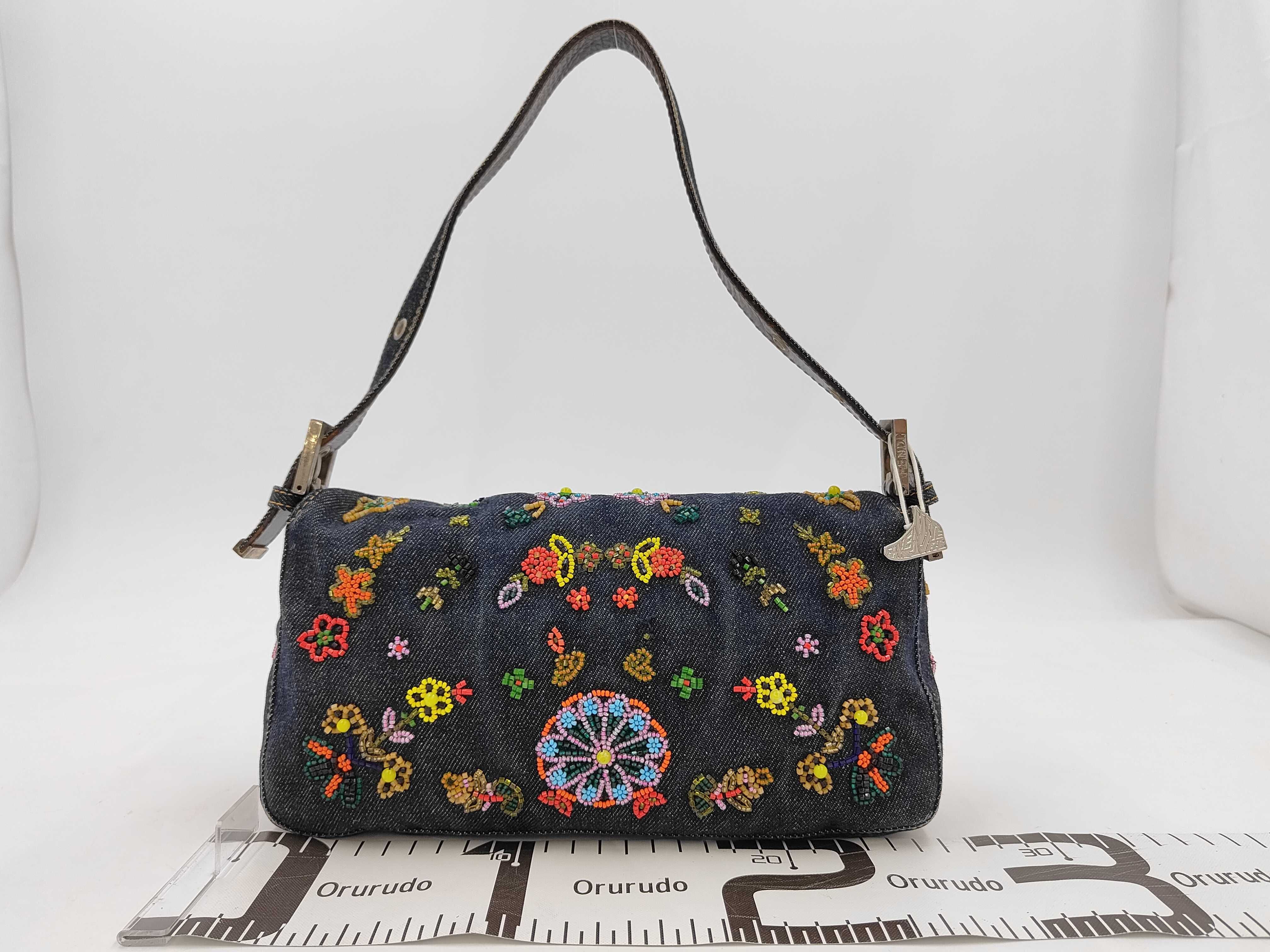 Mamma Denim Floral Beaded Shoulder Bag — view 2