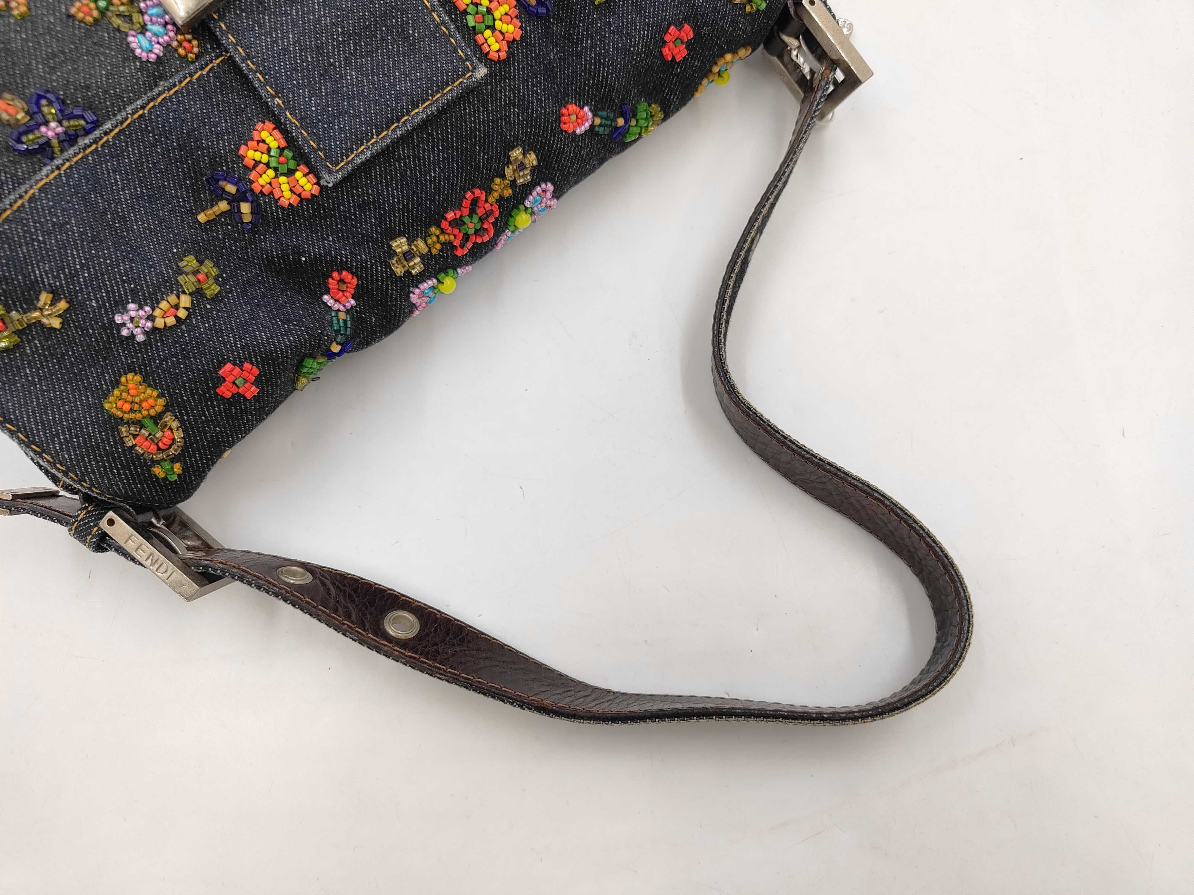 Mamma Denim Floral Beaded Shoulder Bag — view 3
