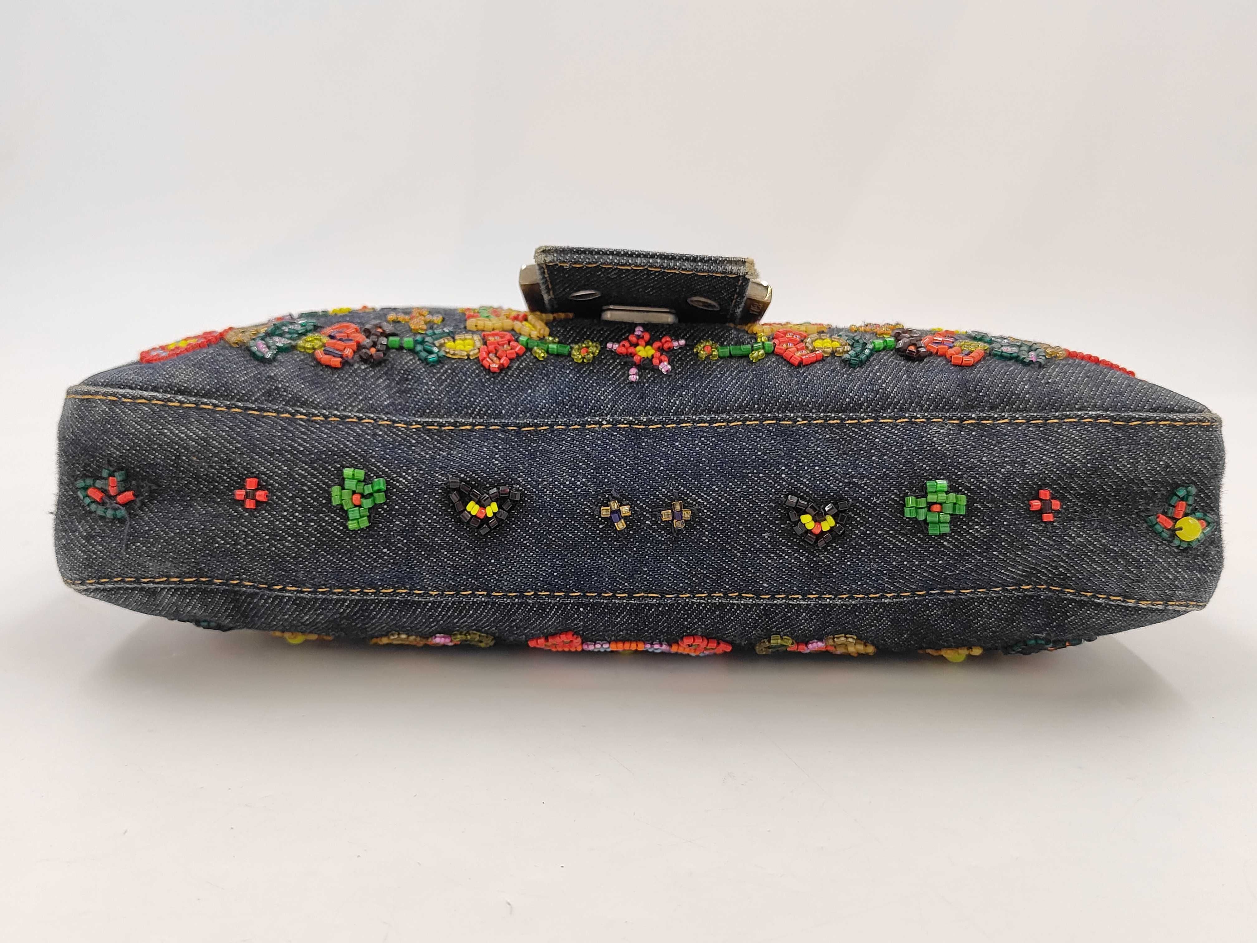 Mamma Denim Floral Beaded Shoulder Bag — view 7