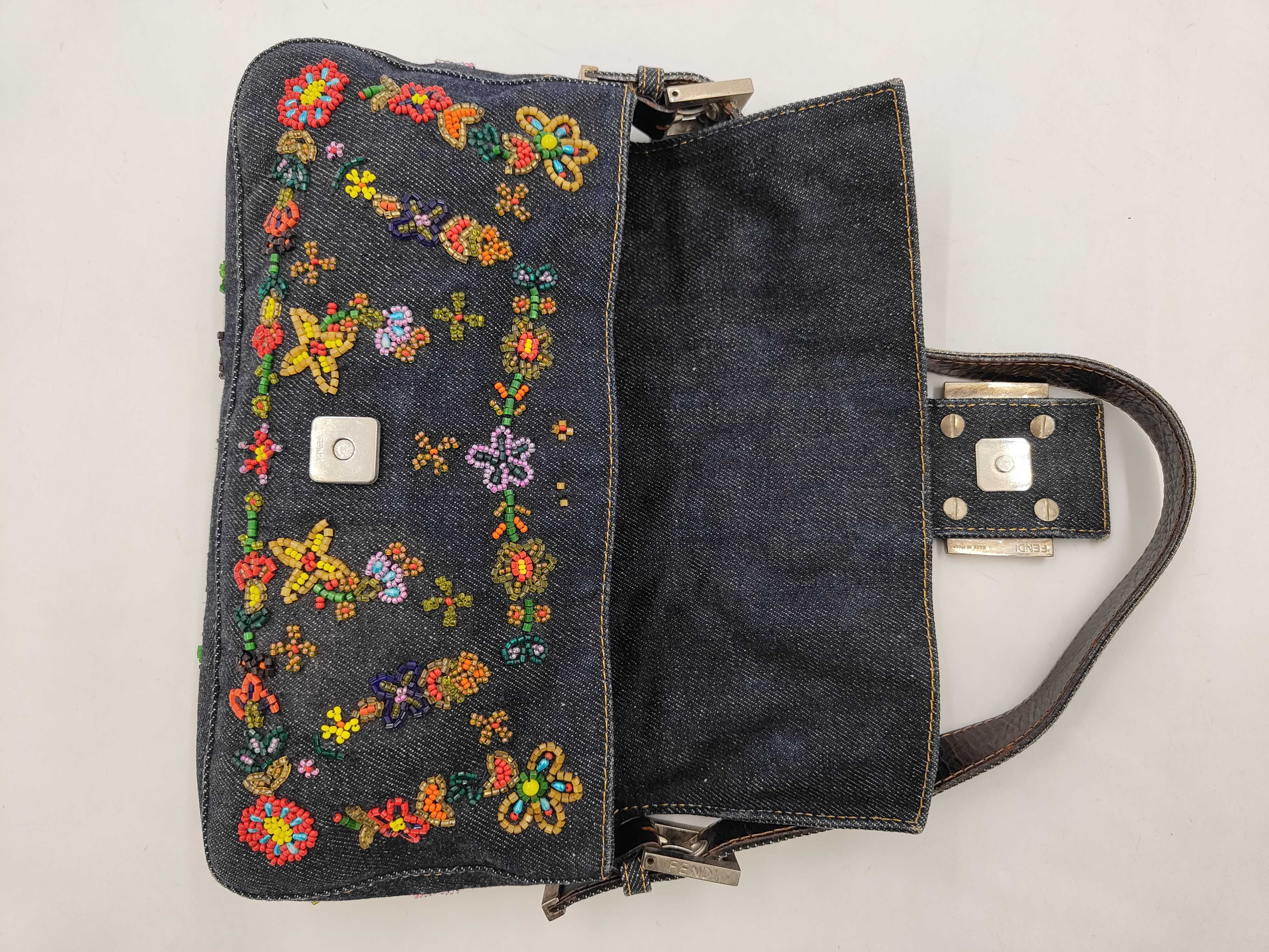 Mamma Denim Floral Beaded Shoulder Bag — view 9