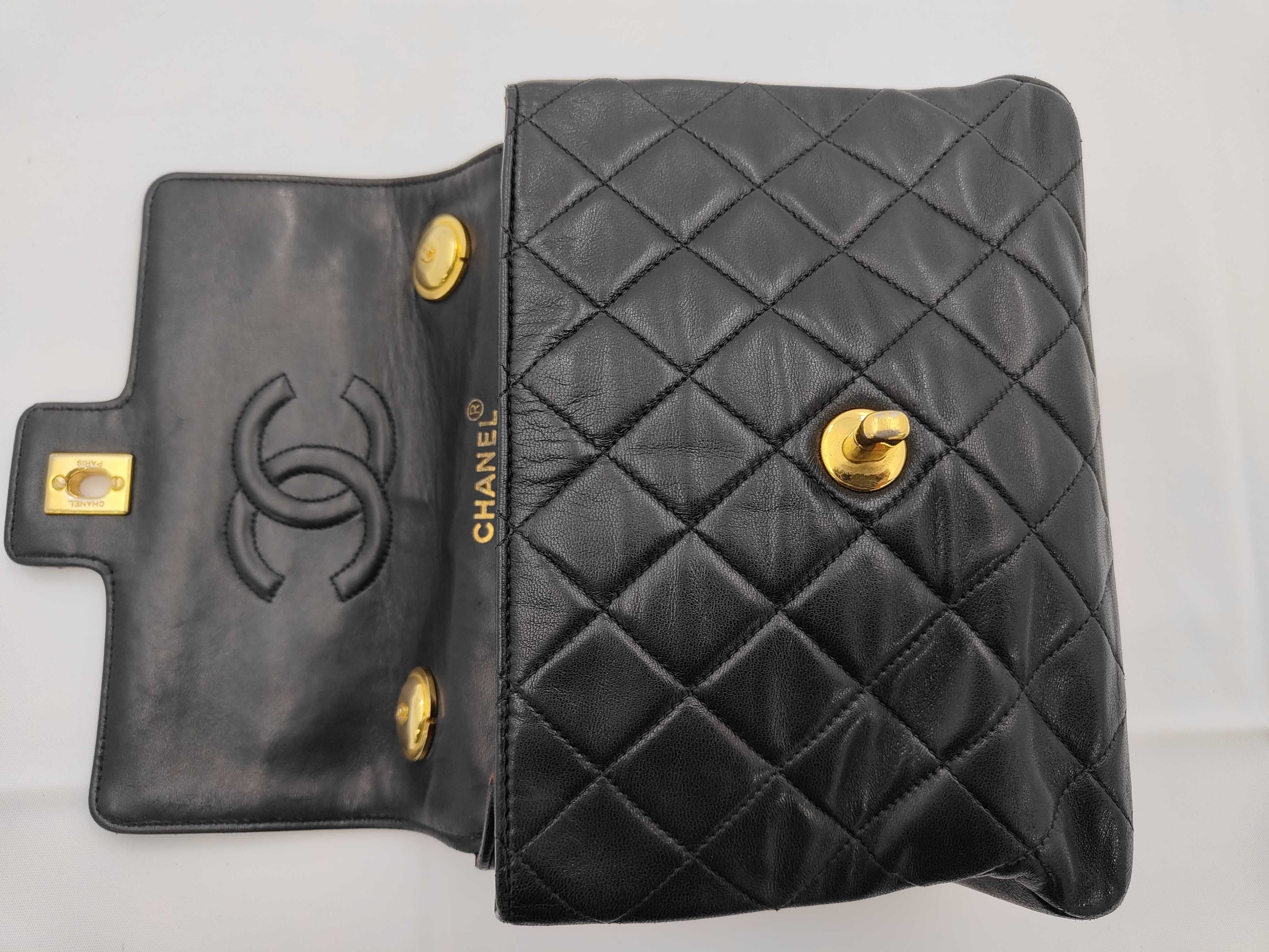 Matelassé Handbag, Leather, Black, Gold Hardware — view 14