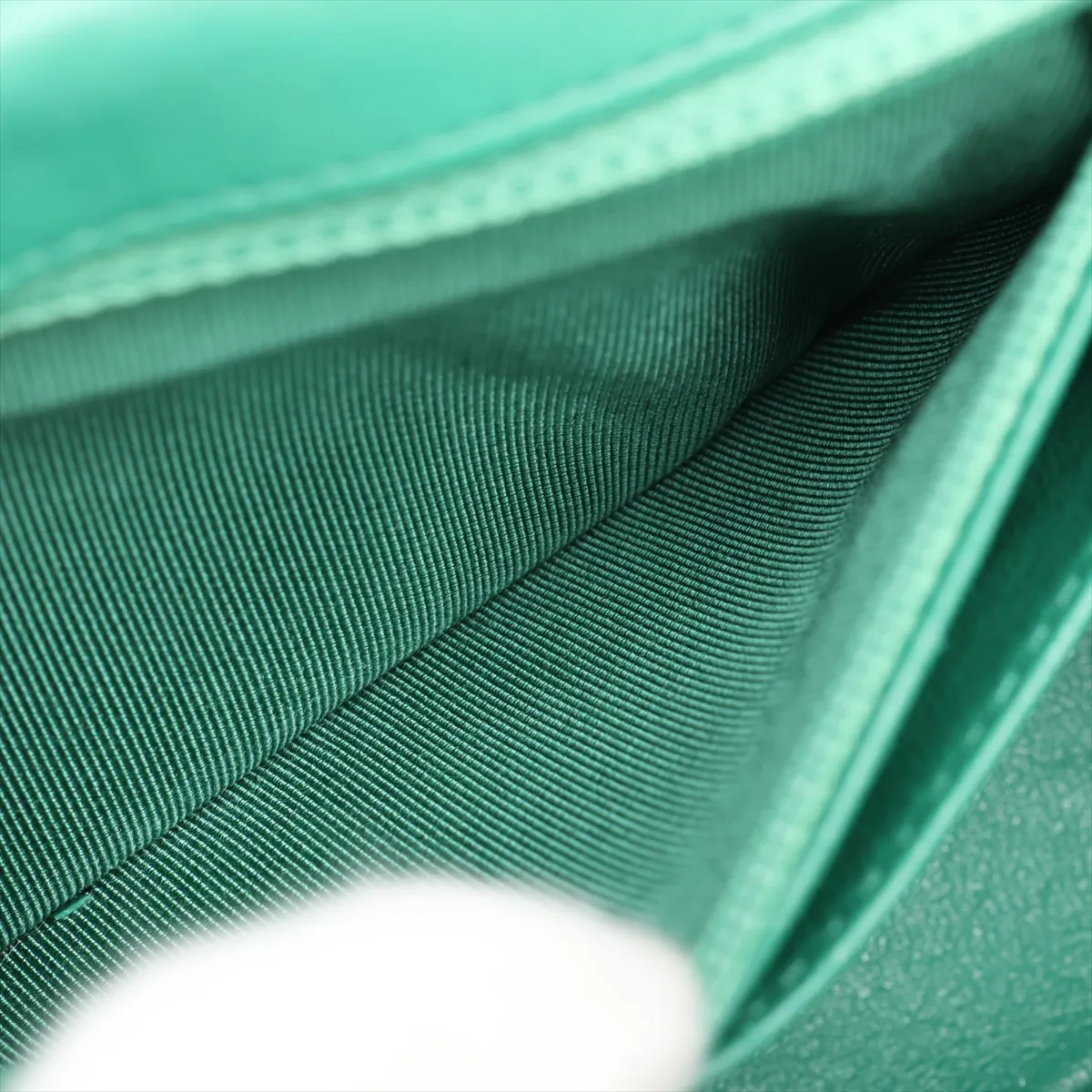 Mini Matelassé 17 Lambskin Single Flap Single Chain Bag, Green, Silver Hardware, 22493727, Serial Number , A35200 — view 7