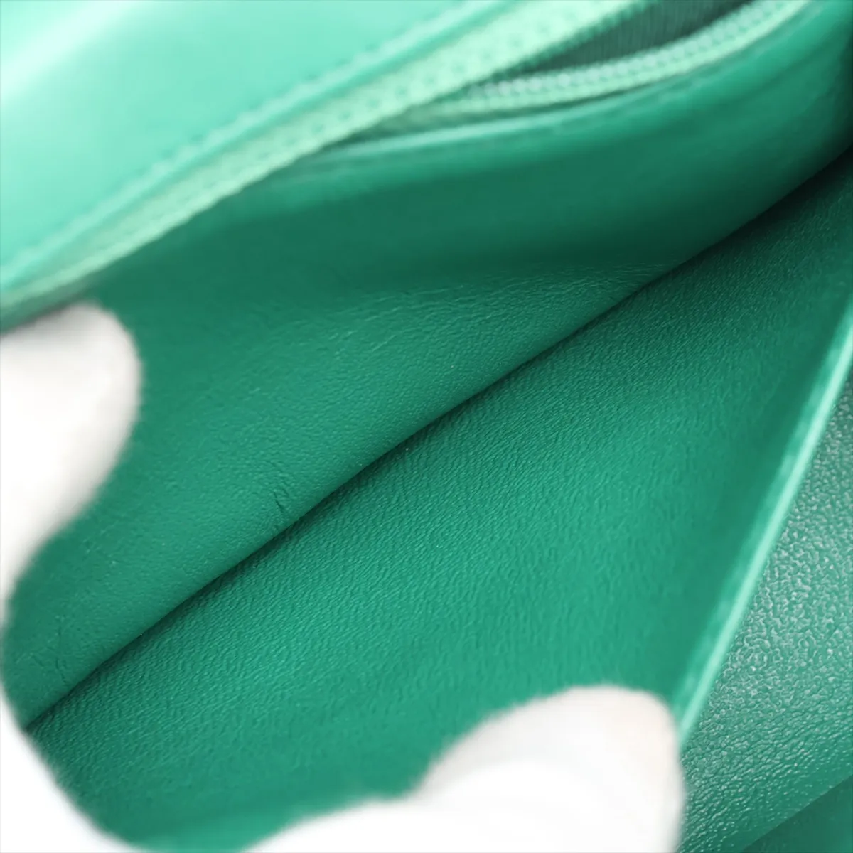 Mini Matelassé 17 Lambskin Single Flap Single Chain Bag, Green, Silver Hardware, 22493727, Serial Number , A35200 — view 8