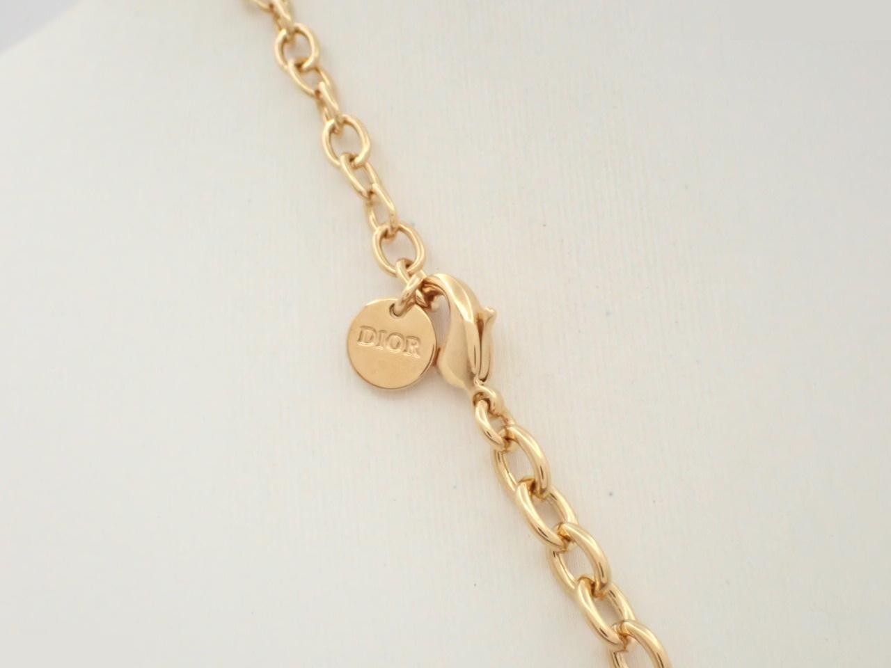 CD logo chain necklace, unused, stored item, chain approximately 46cm. — view 2