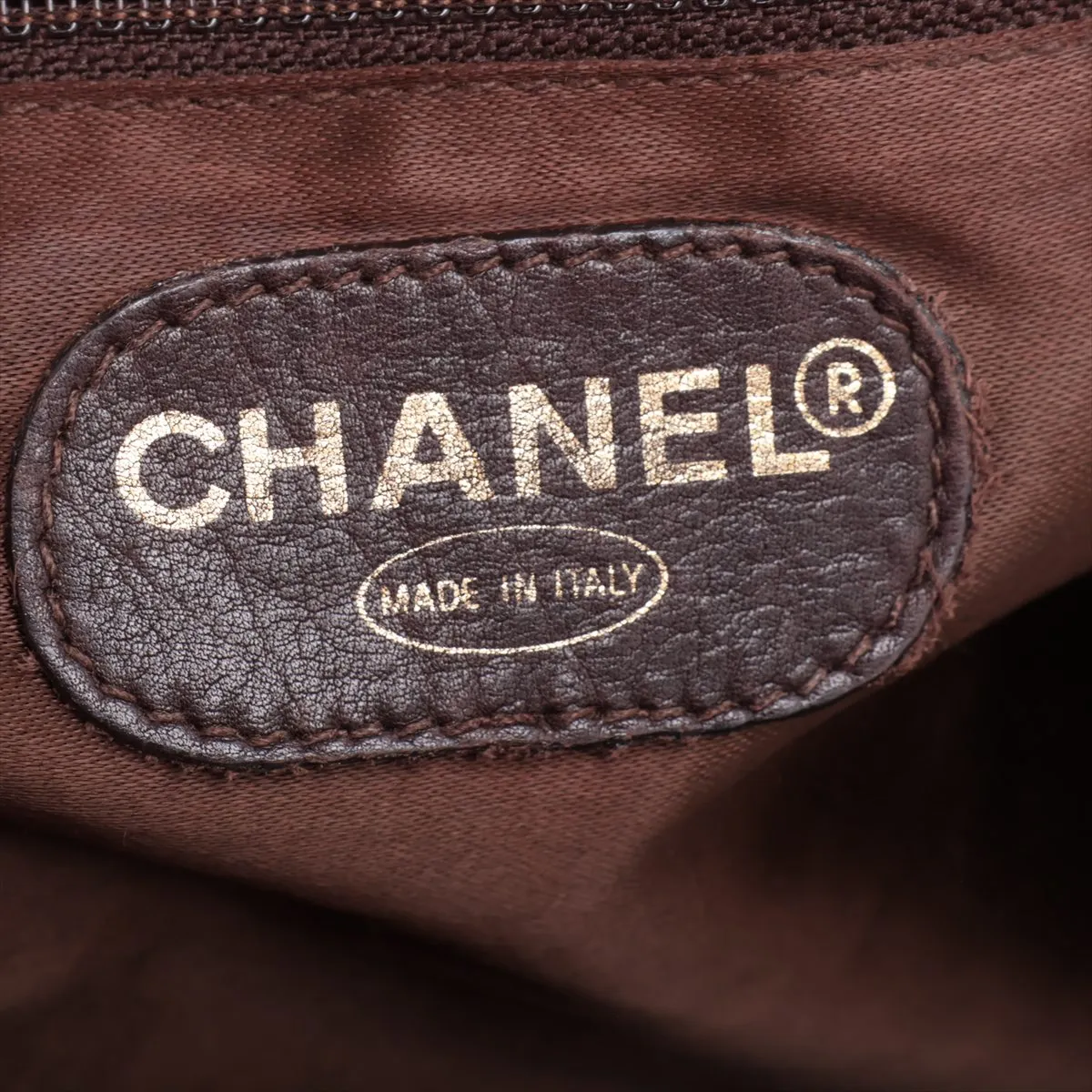 Coco Mark Suede Chain Backpack, Brown with Gold Hardware — view 11