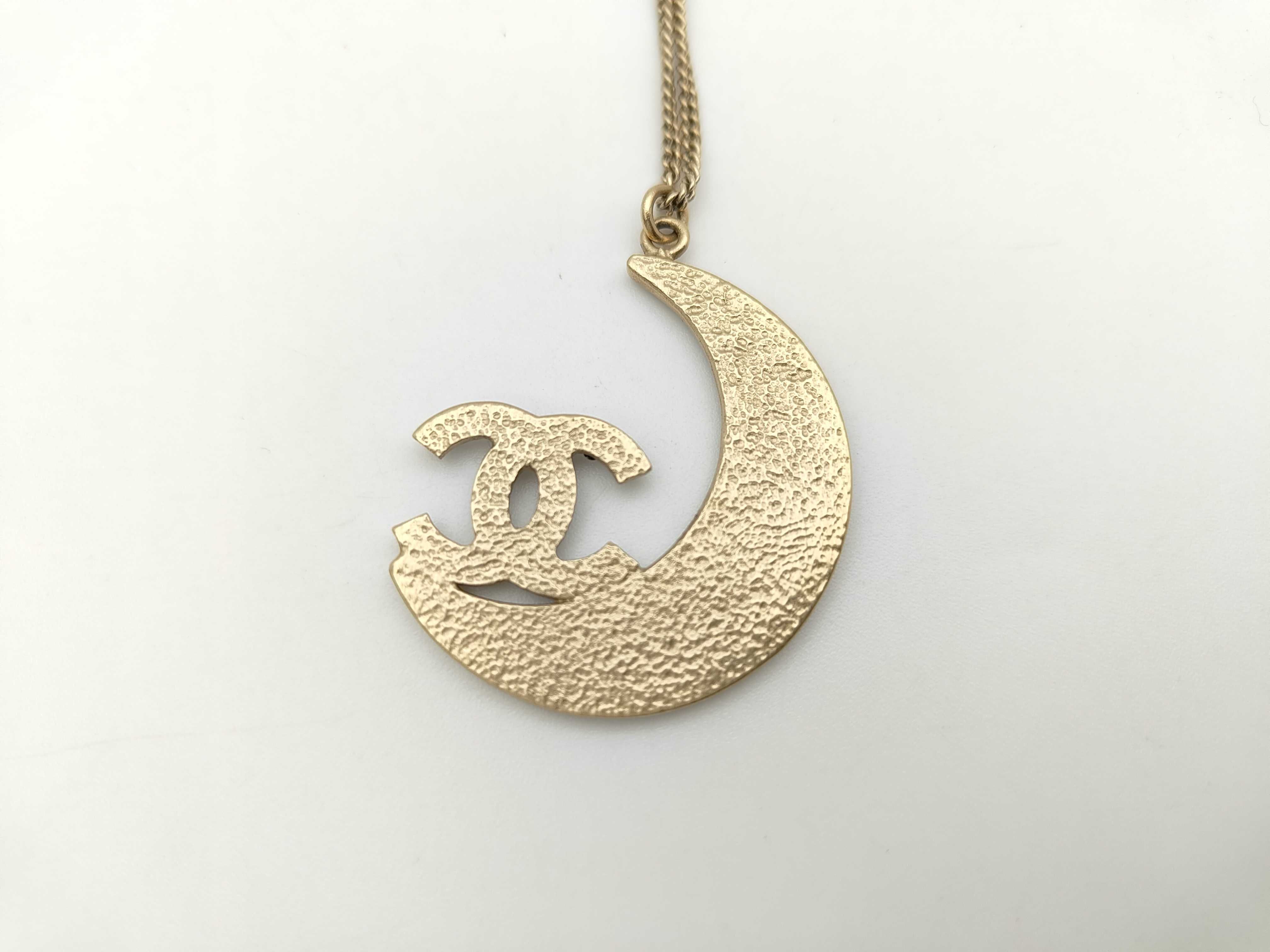 Coco Mark Rhinestone Moon Necklace 08P — view 2