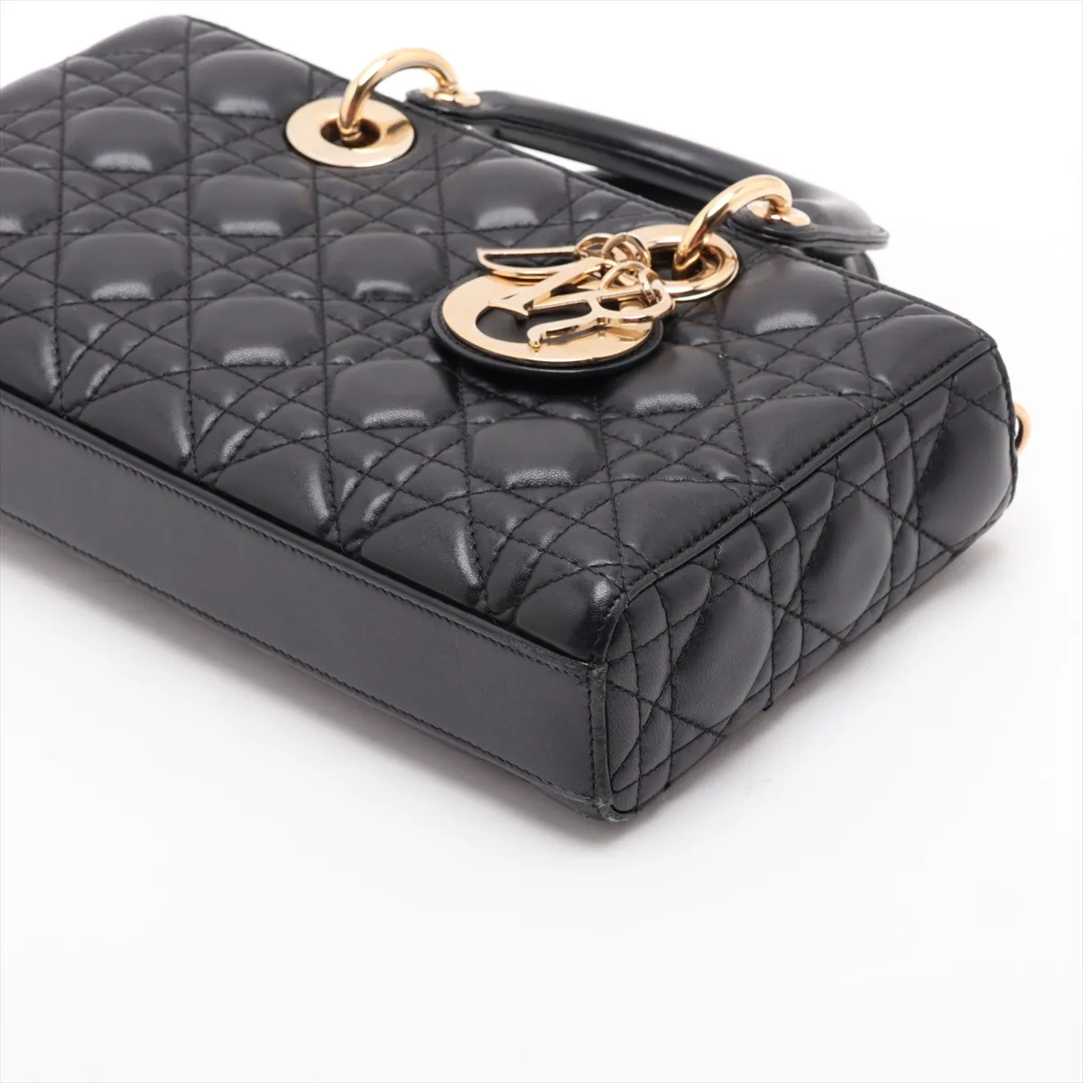 Lady D Joy Leather 2-Way Handbag, Black — view 3