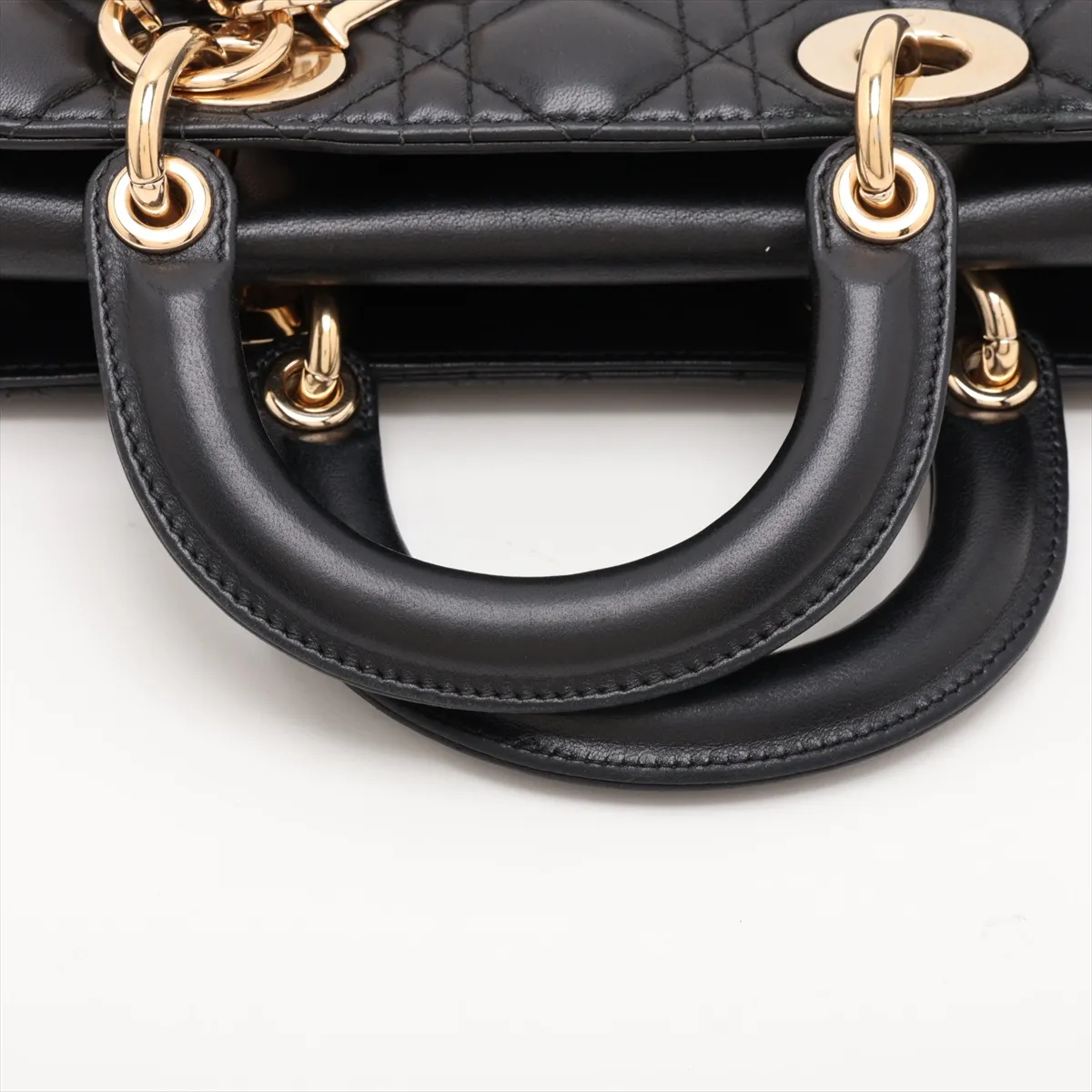 Lady D Joy Leather 2-Way Handbag, Black — view 5