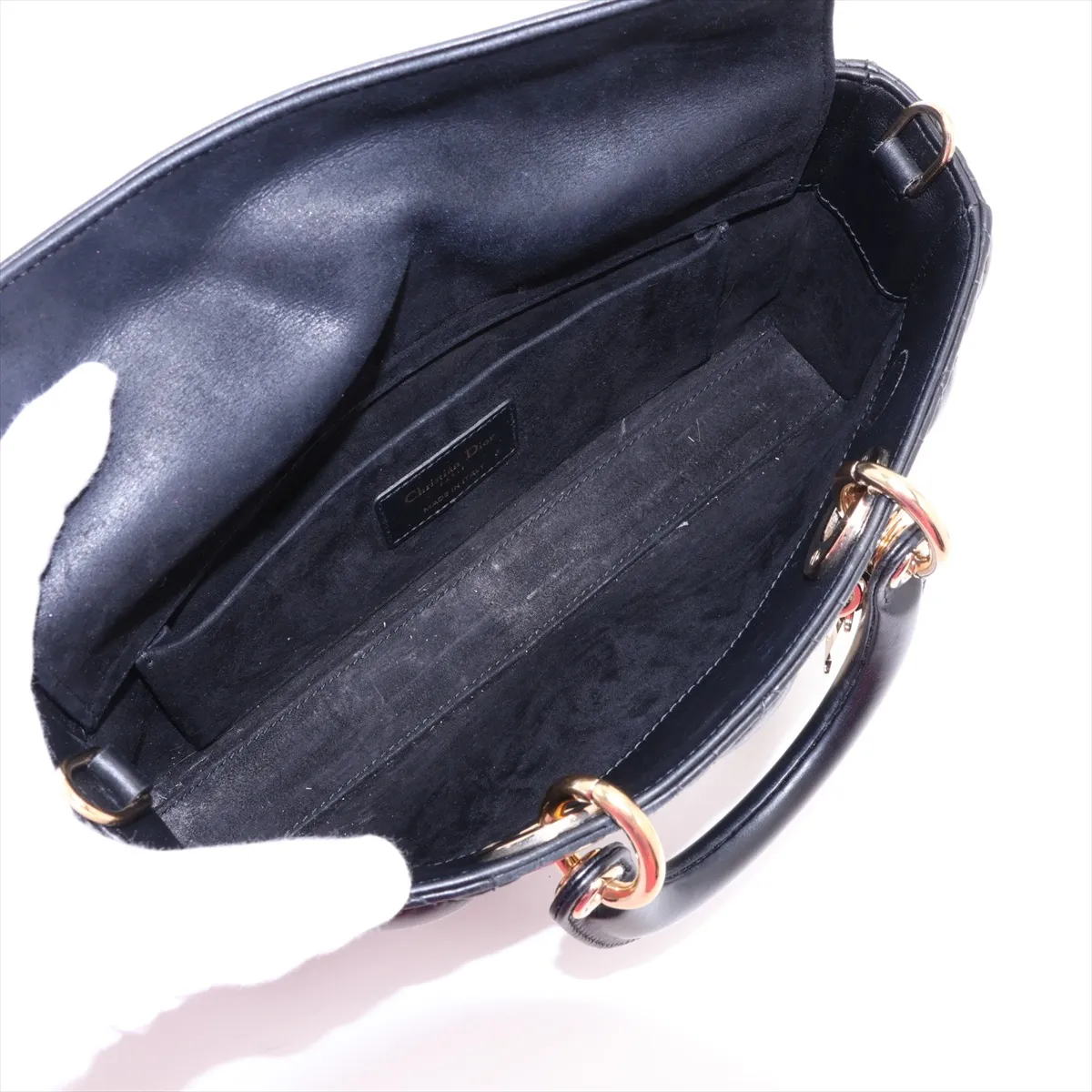 Lady D Joy Leather 2-Way Handbag, Black — view 8