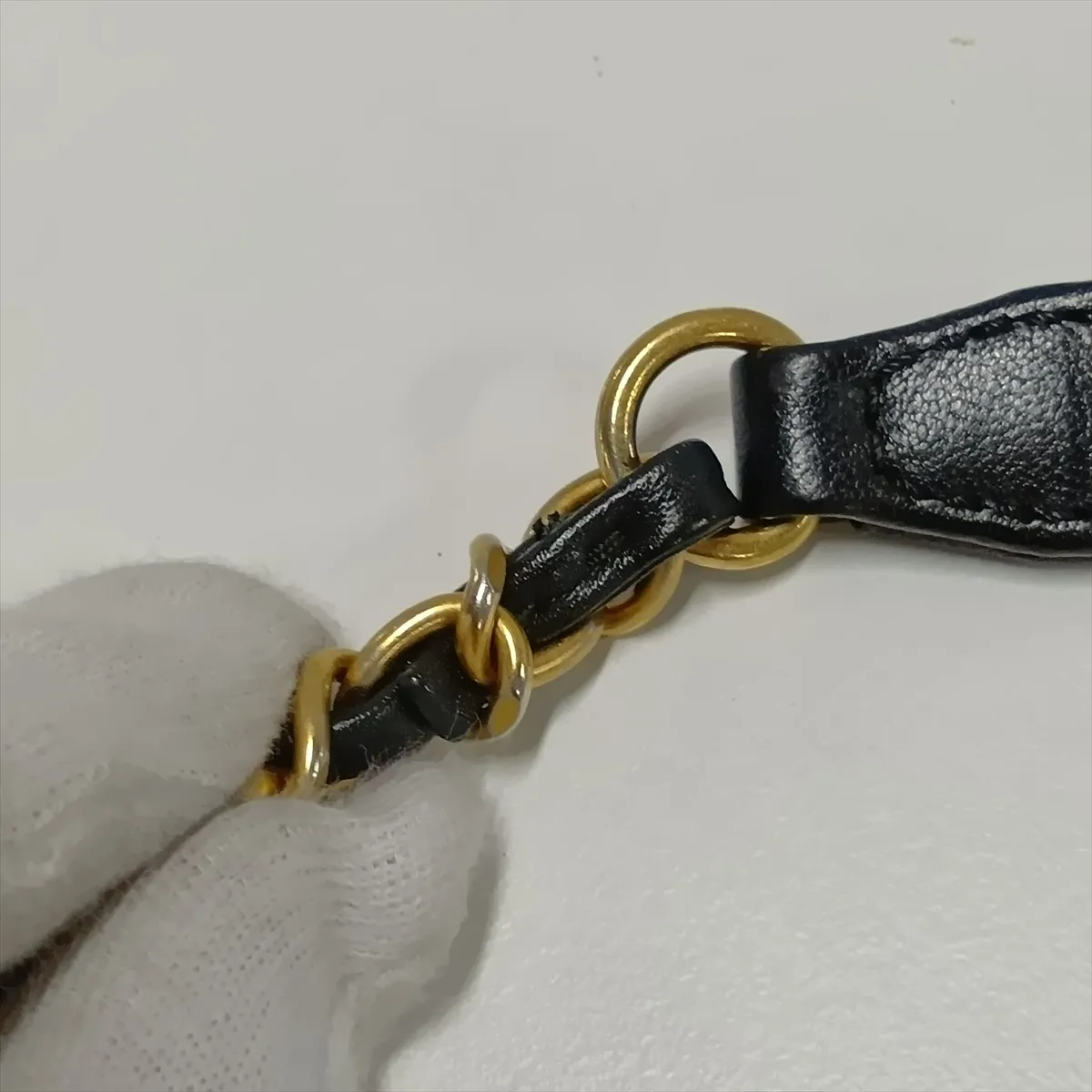 Matelassé Lambskin Chain Shoulder Bag, Pearl Black with Gold Hardware, 27861620, Serial Number 27 — view 12
