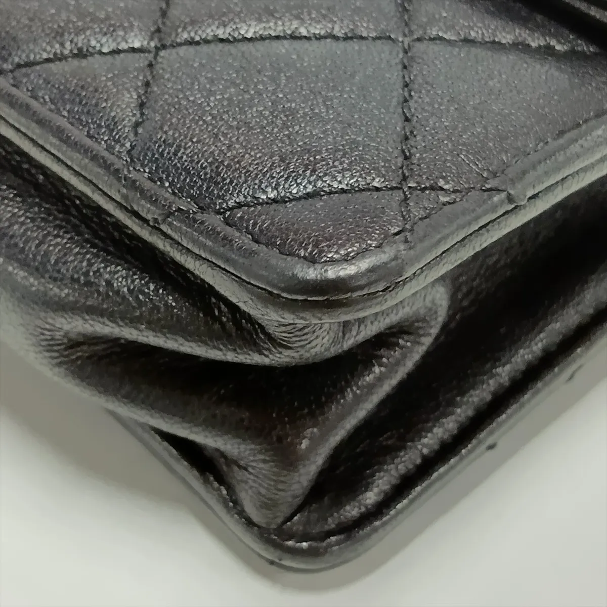 Matelassé Lambskin Chain Shoulder Bag, Pearl Black with Gold Hardware, 27861620, Serial Number 27 — view 14