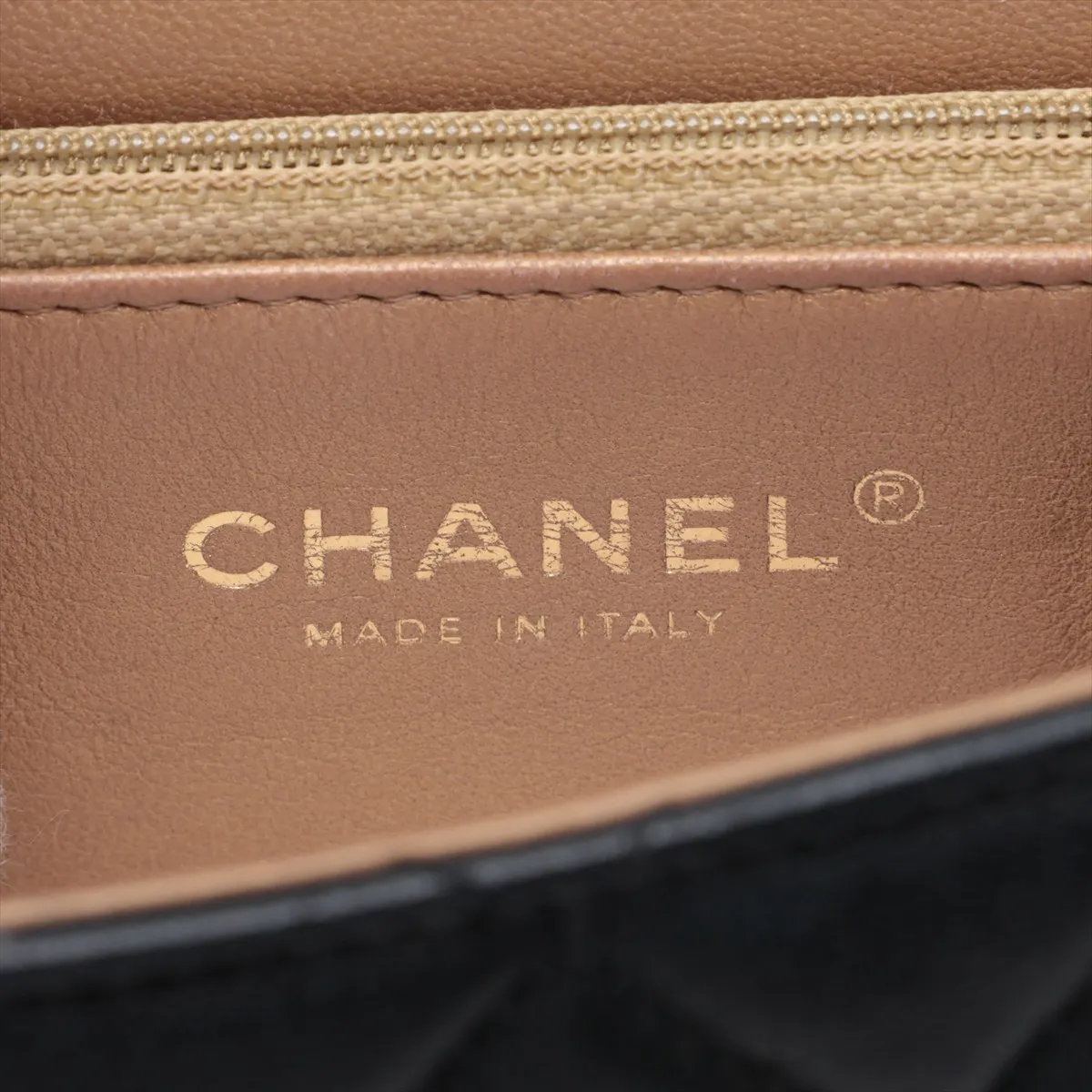 Matelassé Lambskin Chain Shoulder Bag, Pearl Black with Gold Hardware, 27861620, Serial Number 27 — view 9
