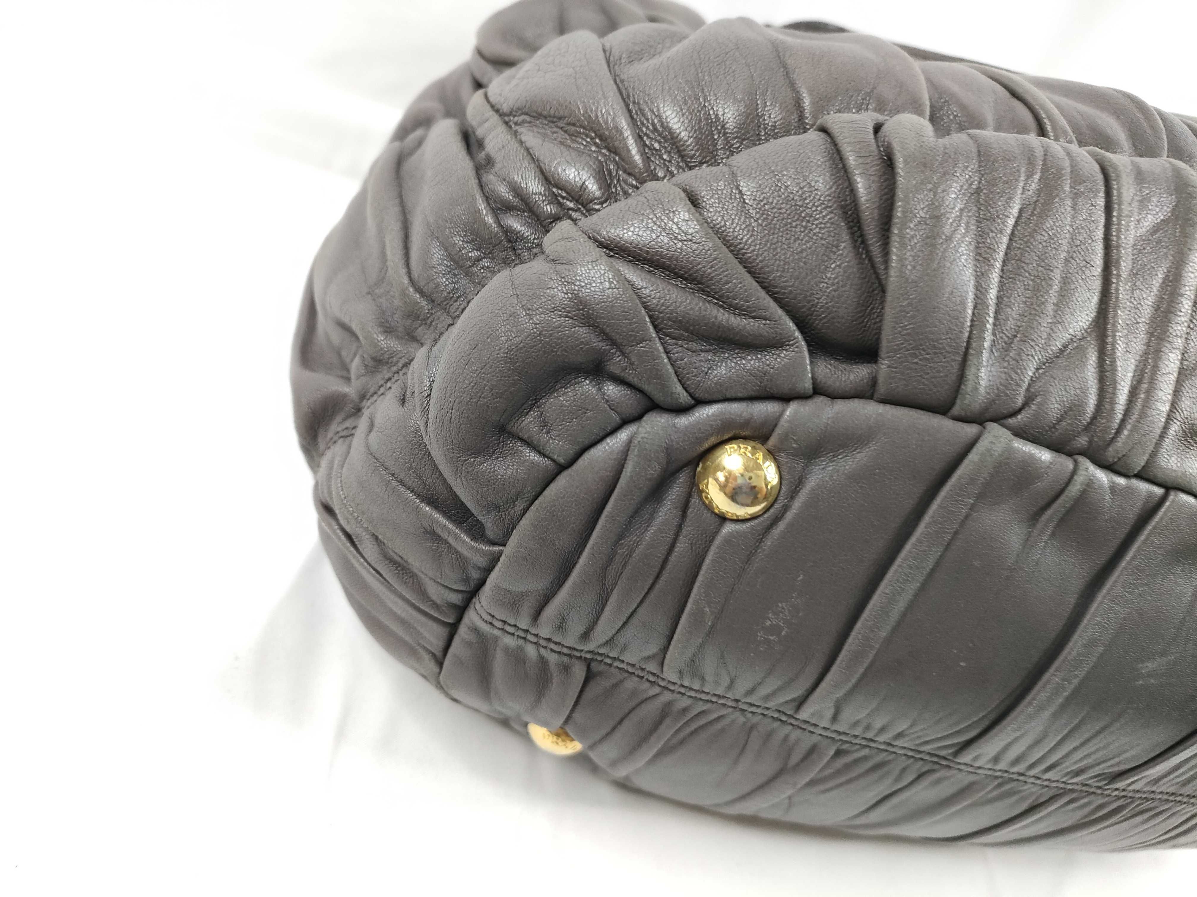 2-way bag with long strap, Nappa leather, greige handbag — view 3