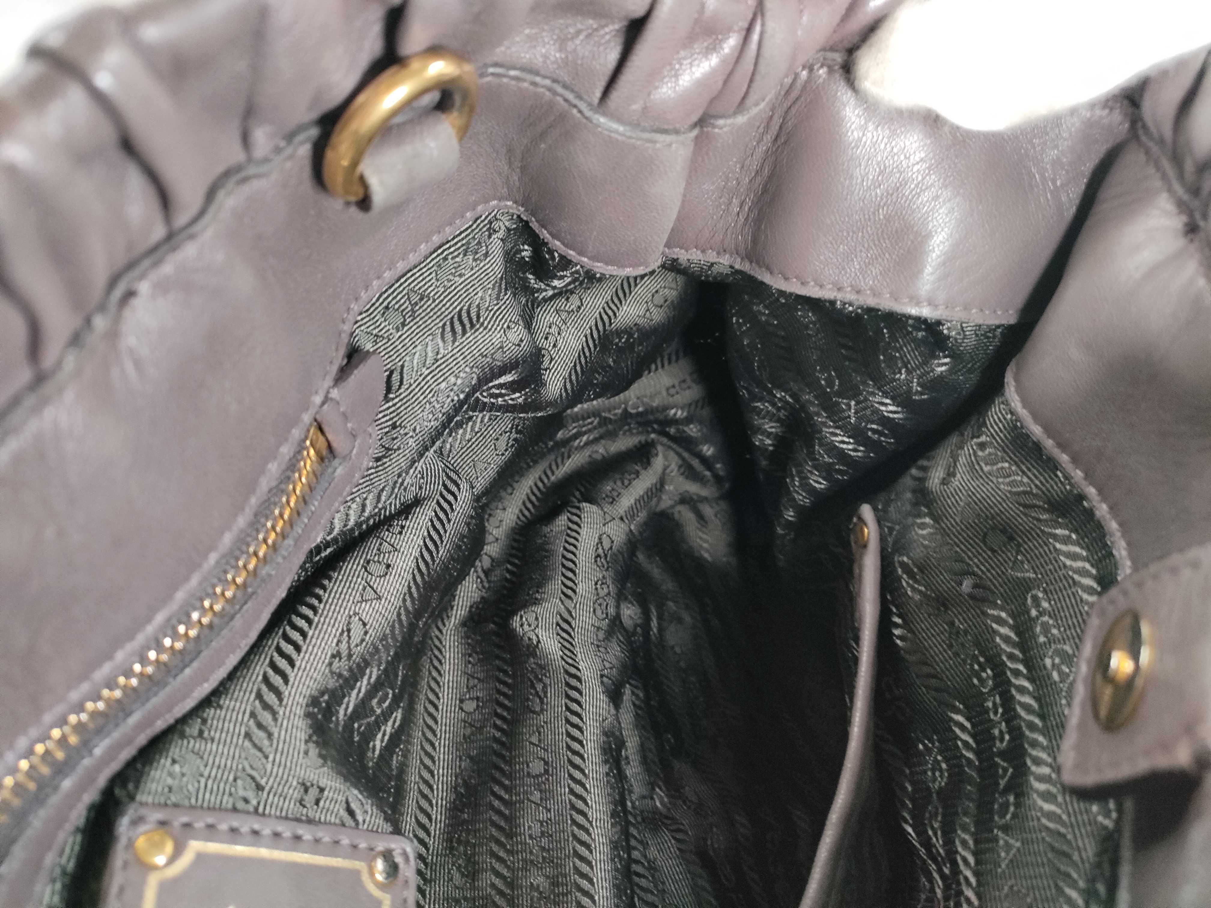 2-way bag with long strap, Nappa leather, greige handbag — view 10