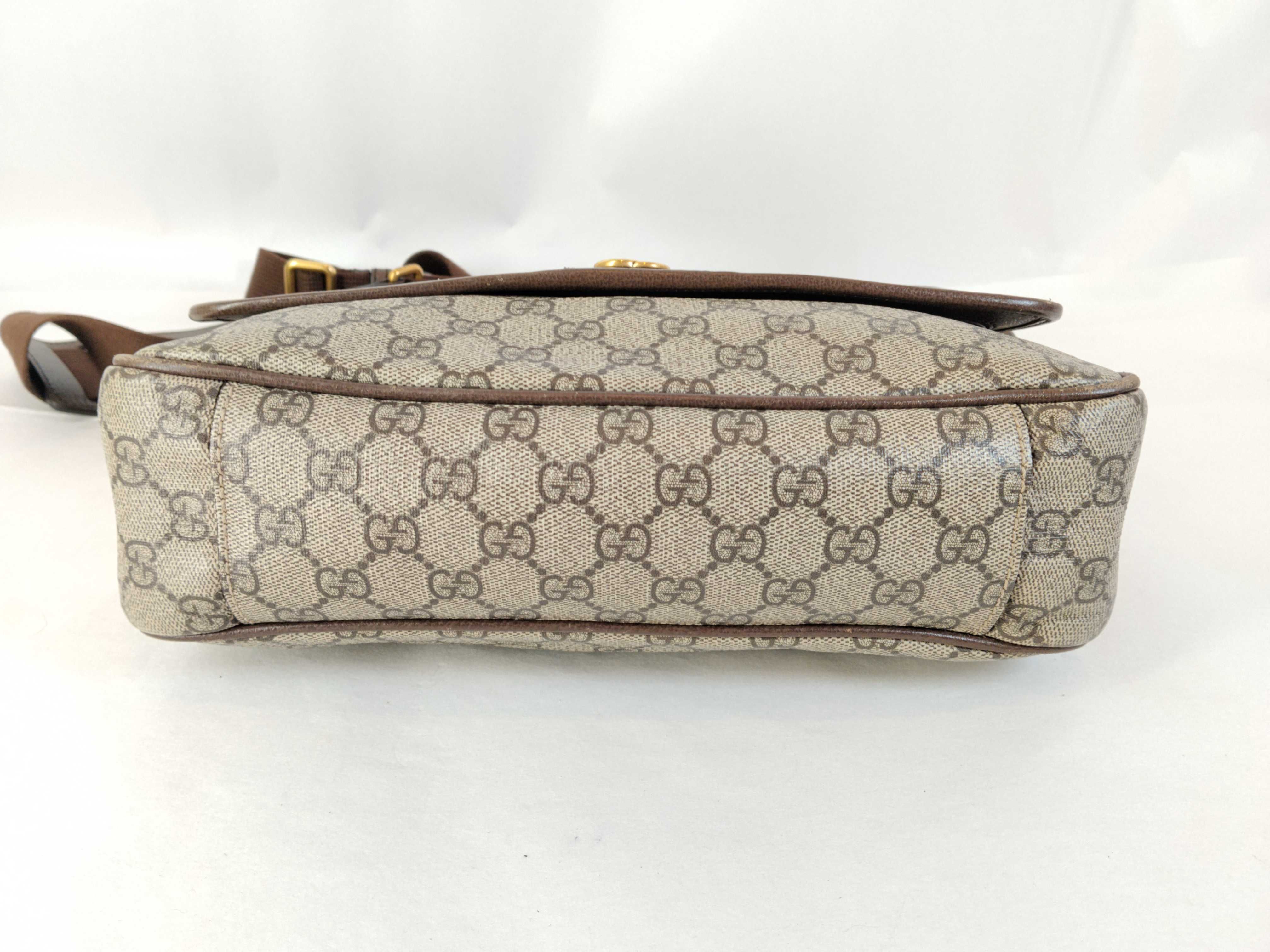 GG Supreme PH- GG Supreme Monogram Canvas Textured Dollar Ophidia Messenger Bag (Bei Shoulder Bag) — view 7
