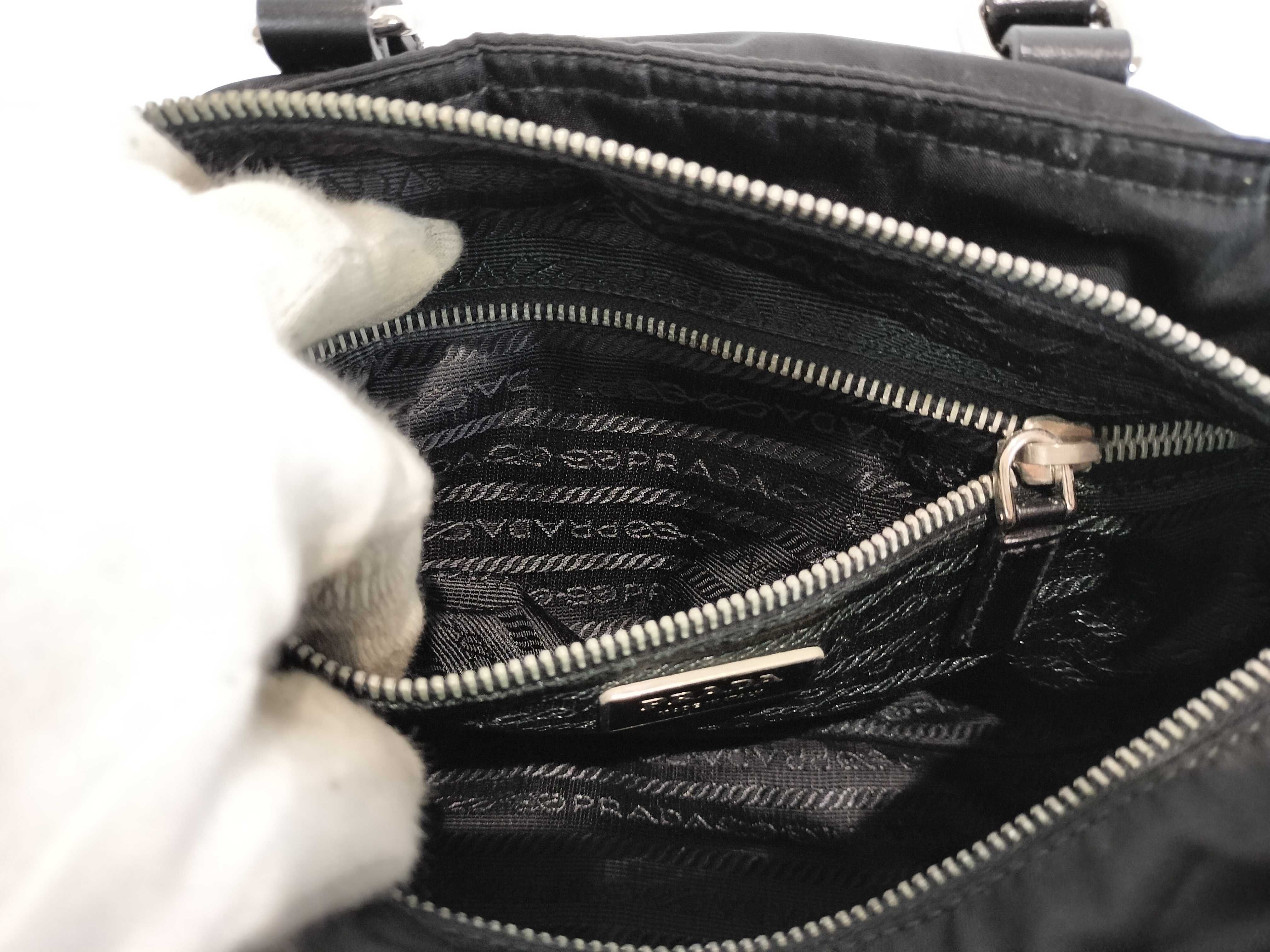 Nylon Patent Leather Logo 2-Way Handbag Shoulder Bag — view 11