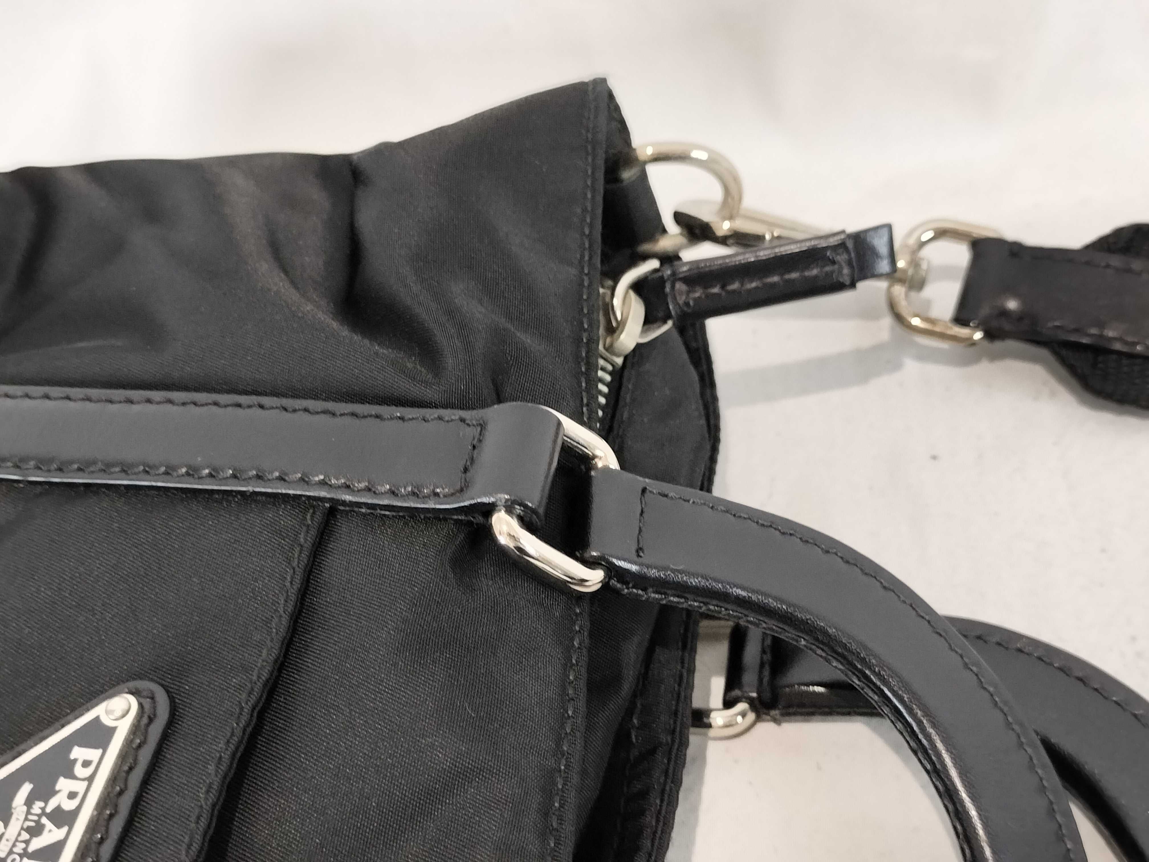 Nylon Patent Leather Logo 2-Way Handbag Shoulder Bag — view 5
