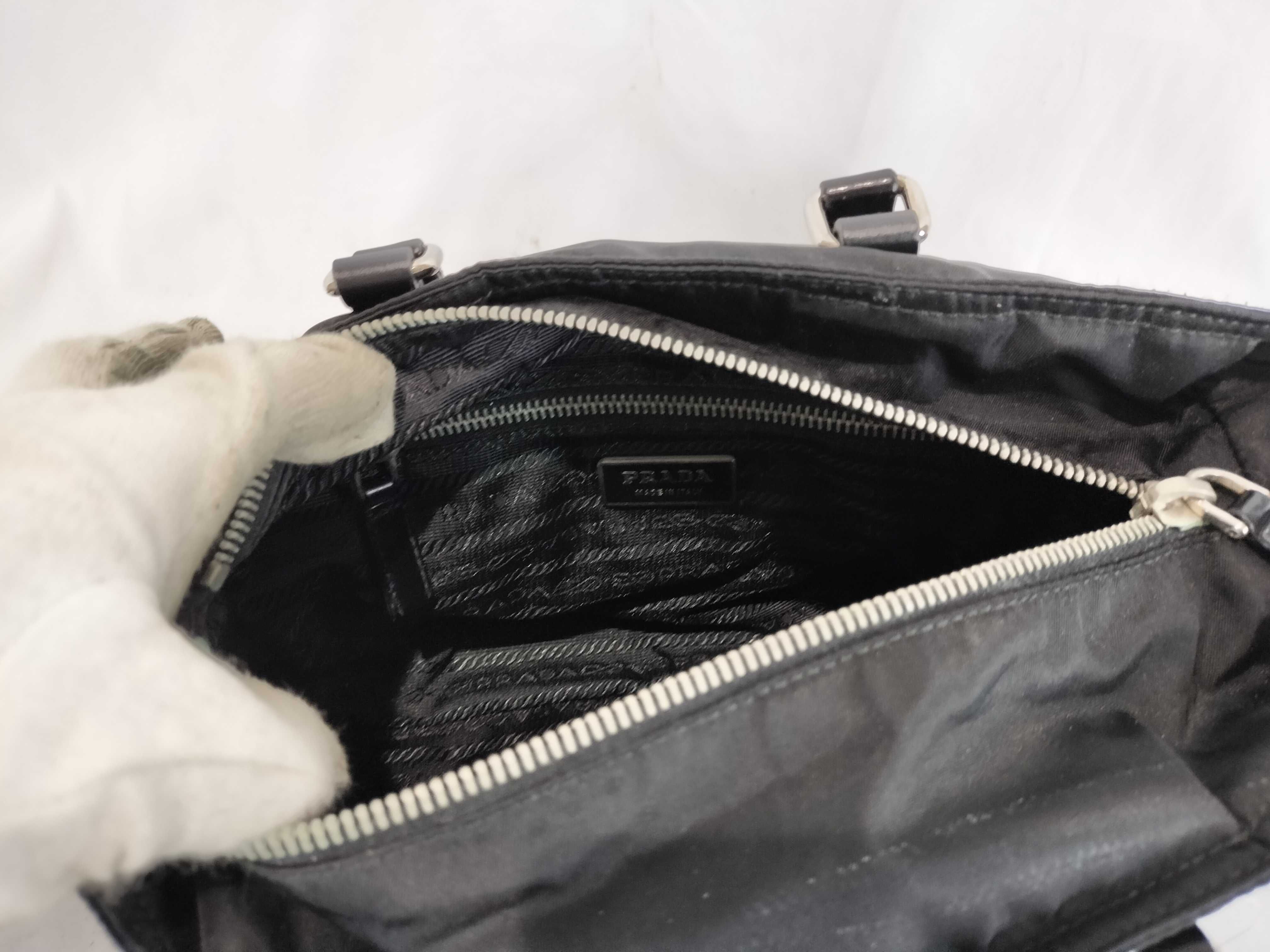 Nylon Patent Leather Logo 2-Way Handbag Shoulder Bag — view 10