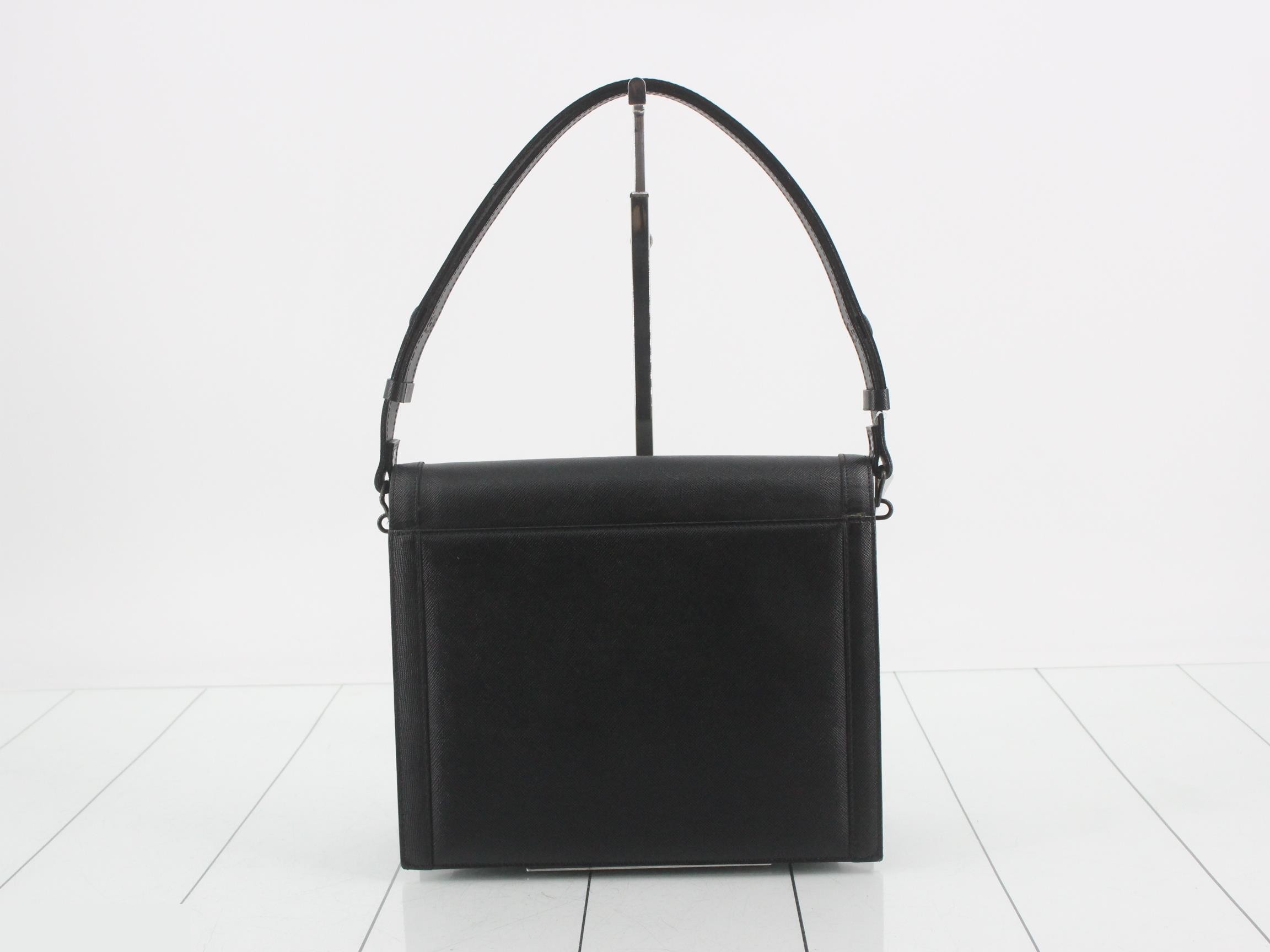 one-shoulder bag, leather, black, YSL logo — view 2