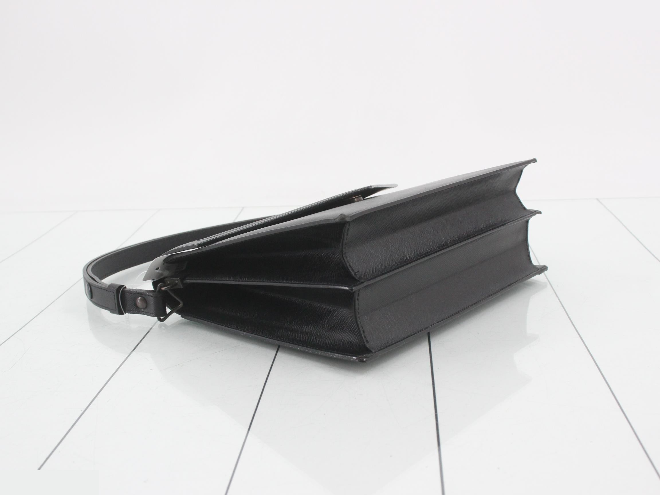 one-shoulder bag, leather, black, YSL logo — view 5