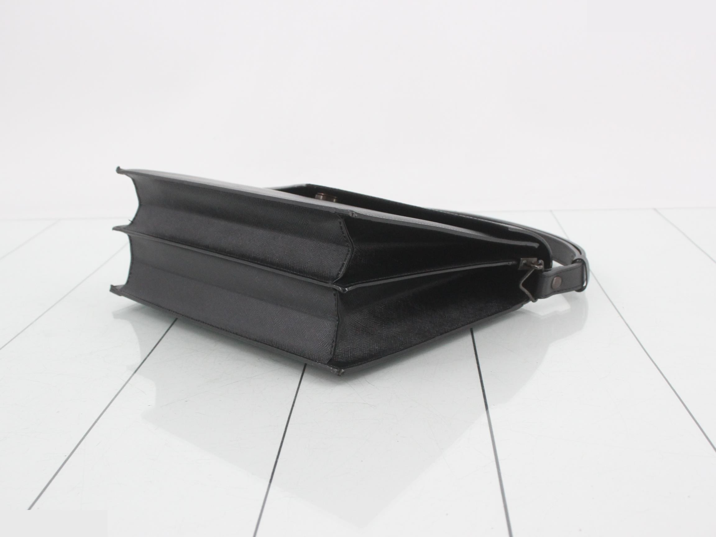 one-shoulder bag, leather, black, YSL logo — view 6