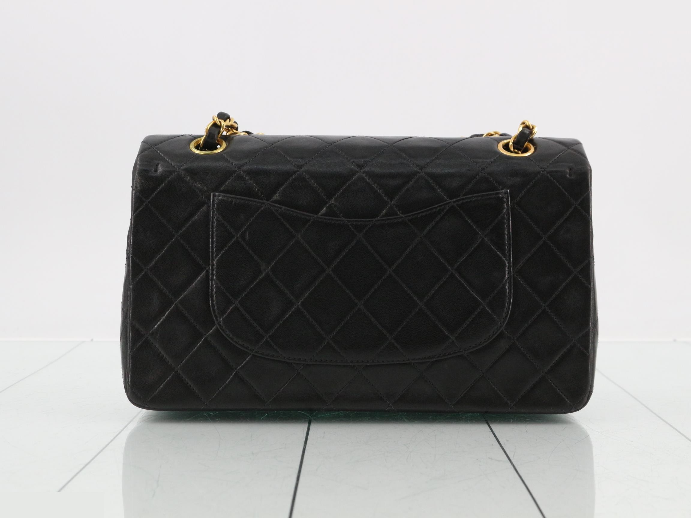 Matelassé 25 Double Chain Shoulder Bag, Double Flap, Lambskin, Black, Series 4, W25cm — view 2