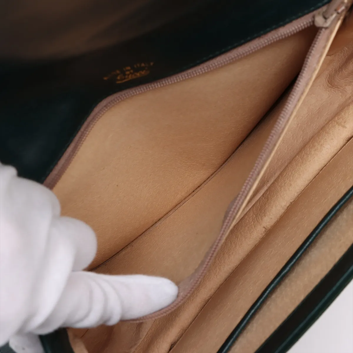 Old Gucci Suede x Leather Shoulder Bag Green — view 7