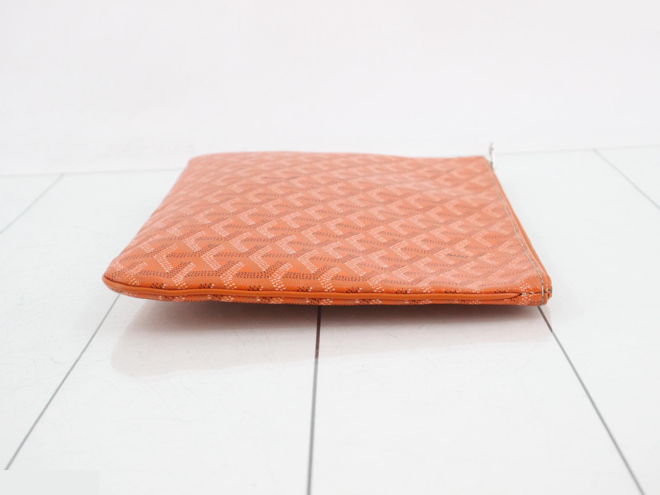Sena Clutch MM Goyardine Clutch Bag Orange — view 3