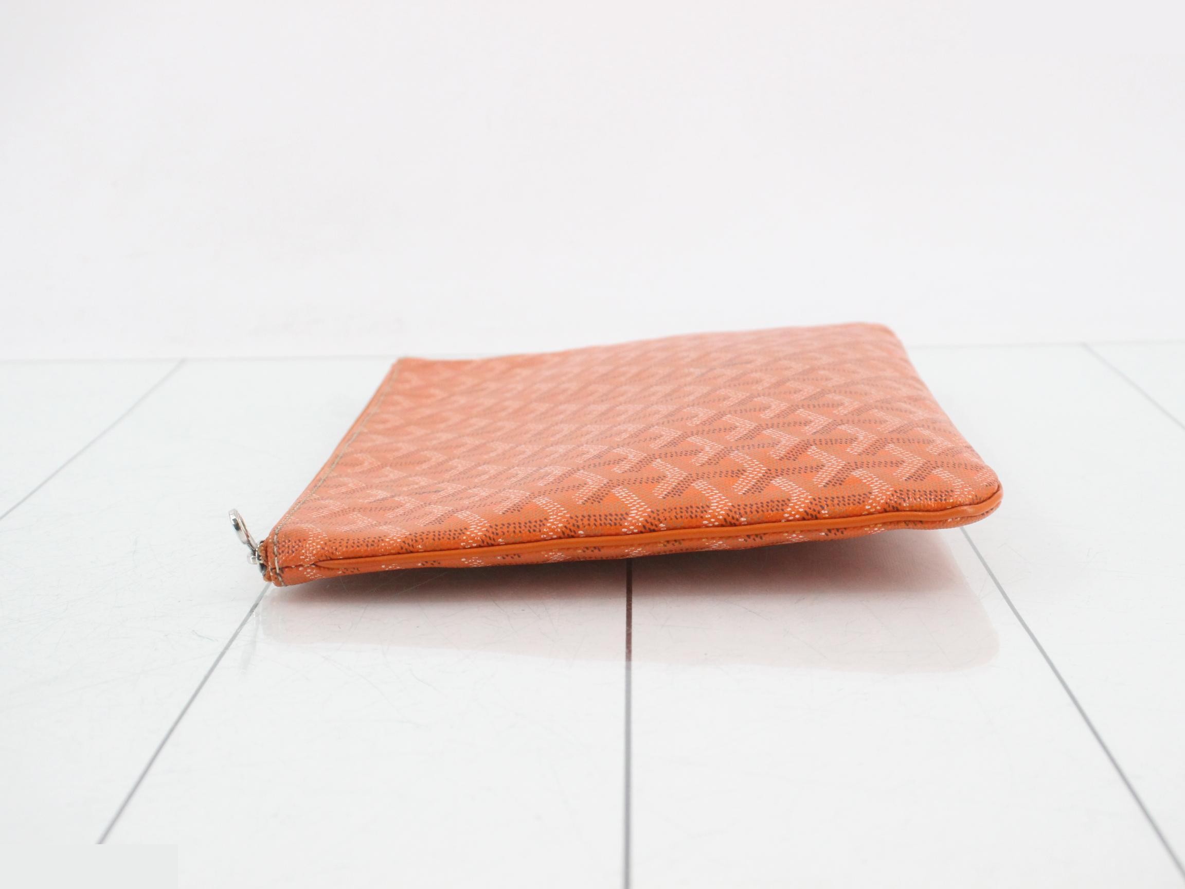 Sena Clutch MM Goyardine Clutch Bag Orange — view 4