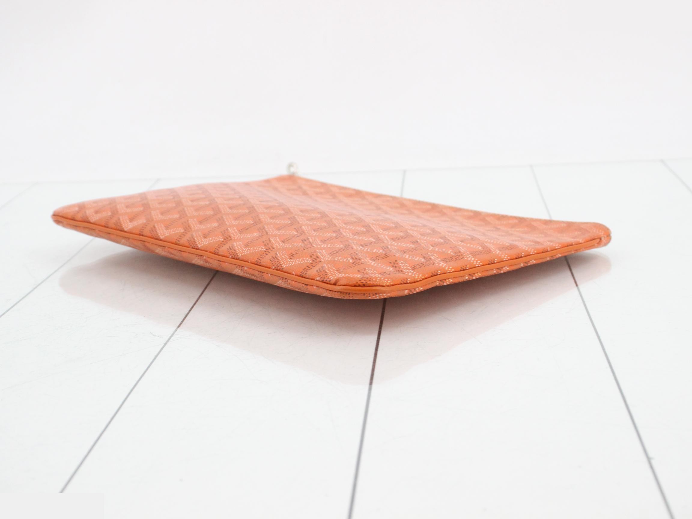 Sena Clutch MM Goyardine Clutch Bag Orange — view 6