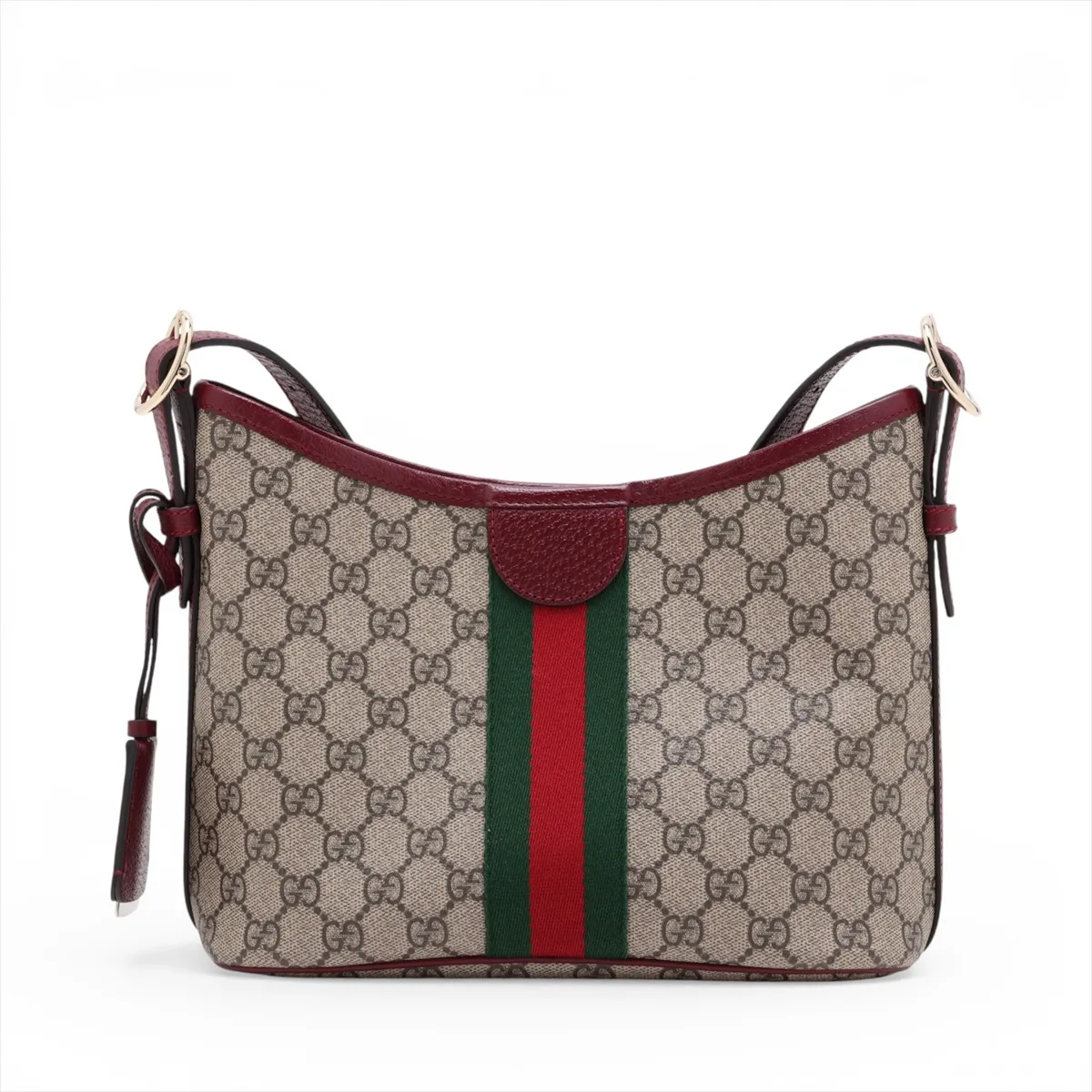 GG Supreme Ophidia PVC x Leather Shoulder Bag, Beige x Bordeaux, 836872 — view 2